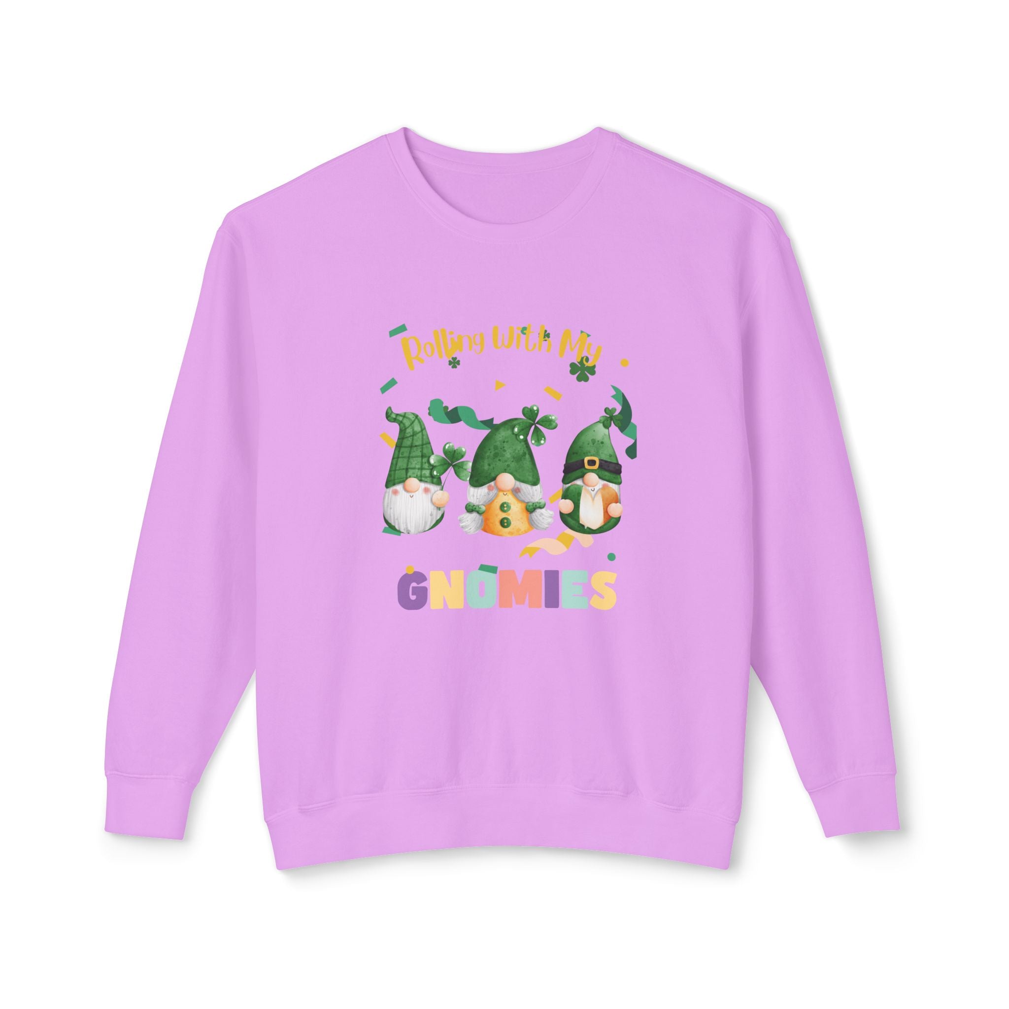 Rolling With My Gnomies Unisex Lightweight Crewneck Sweatshirt