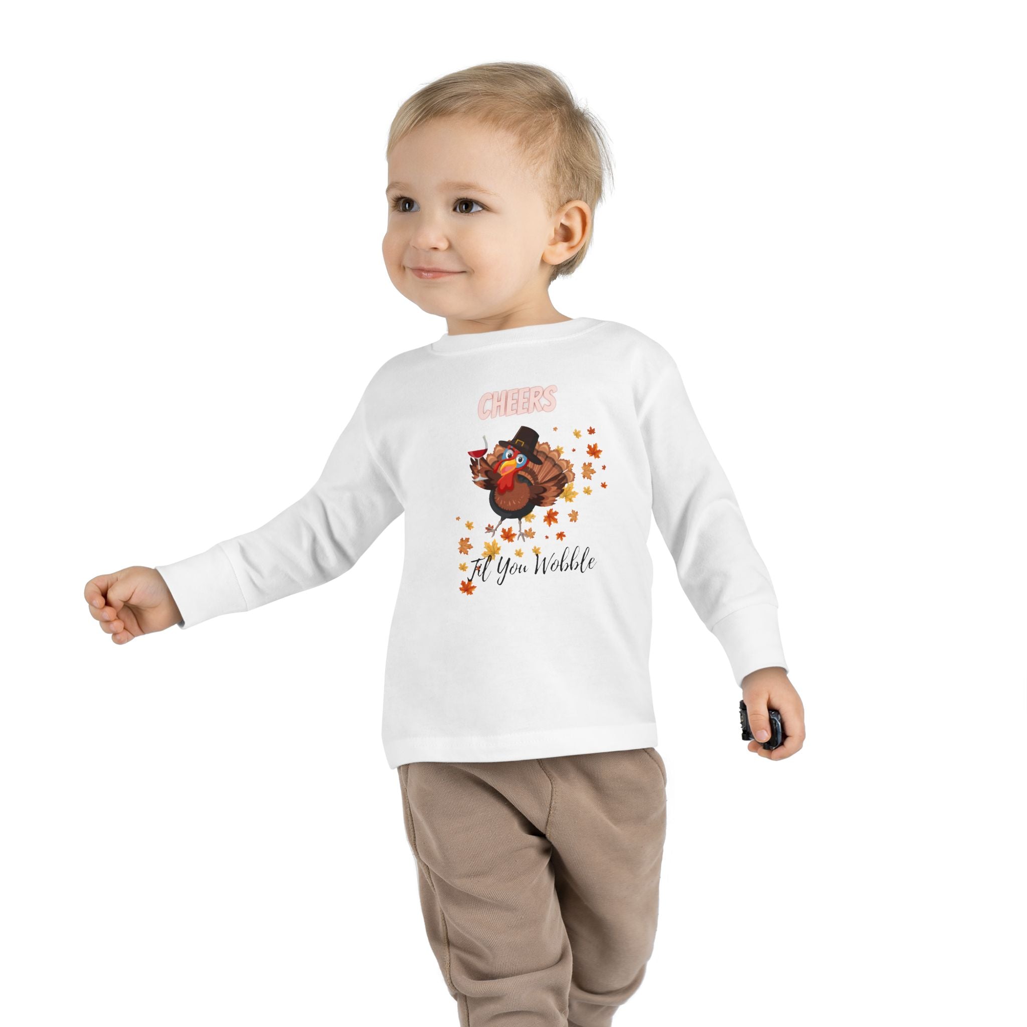 Cheers Til You Wobble Toddler Long Sleeve Tee