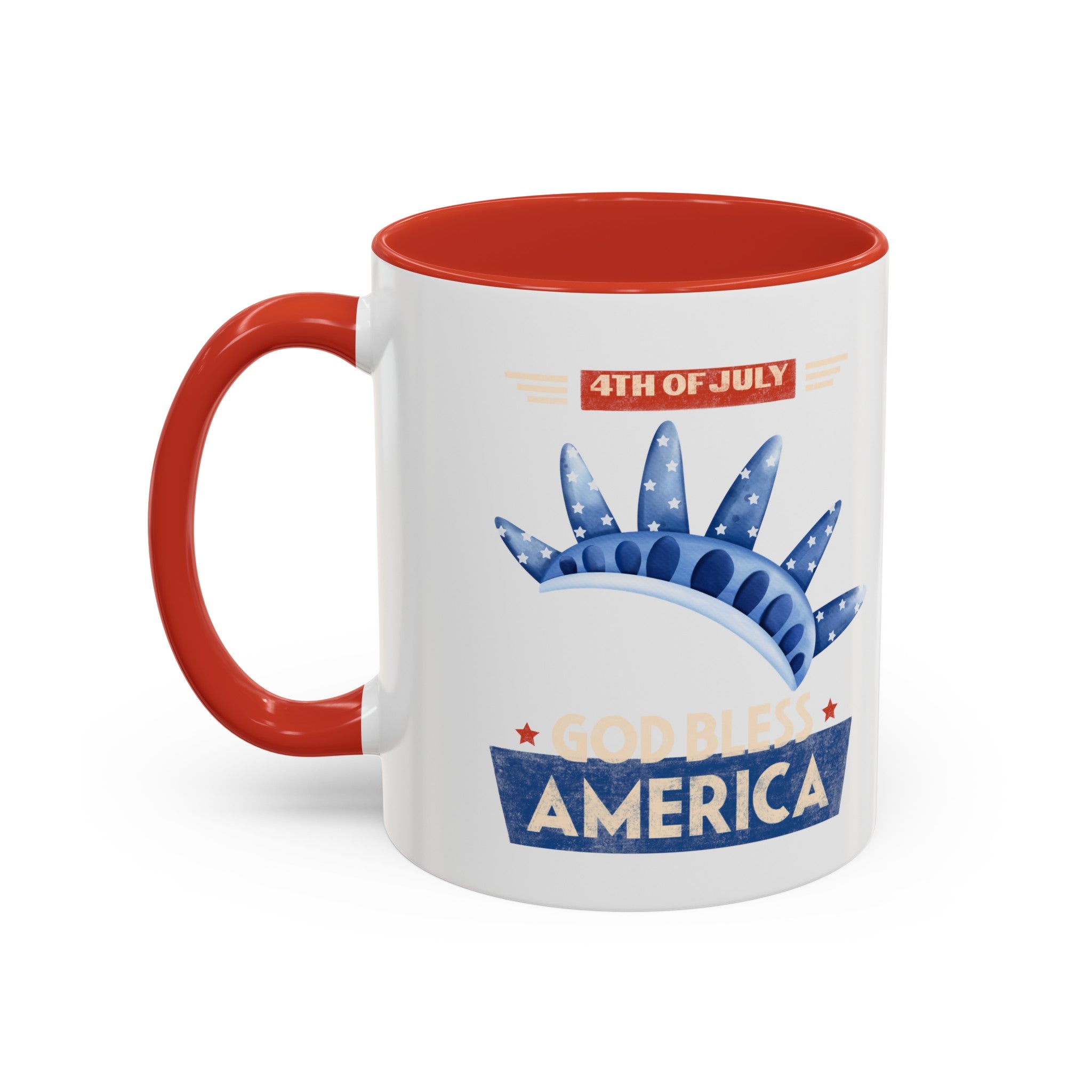 God Bless America Accent Coffee Mug (11, 15oz)