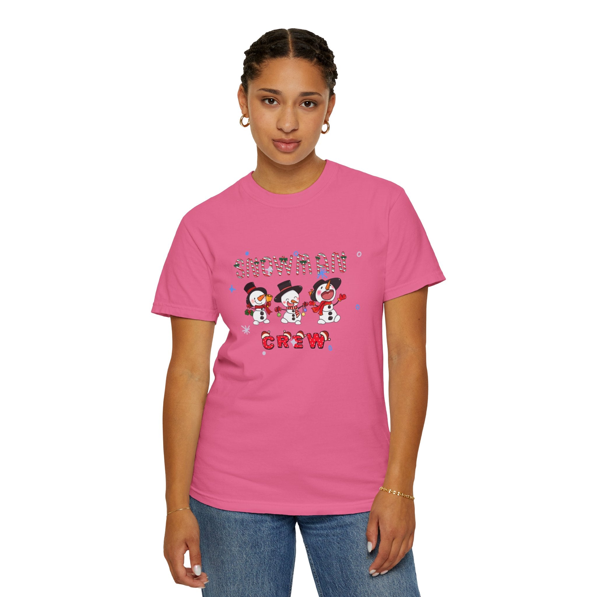 Snowman Crew Unisex Garment-Dyed T-shirt