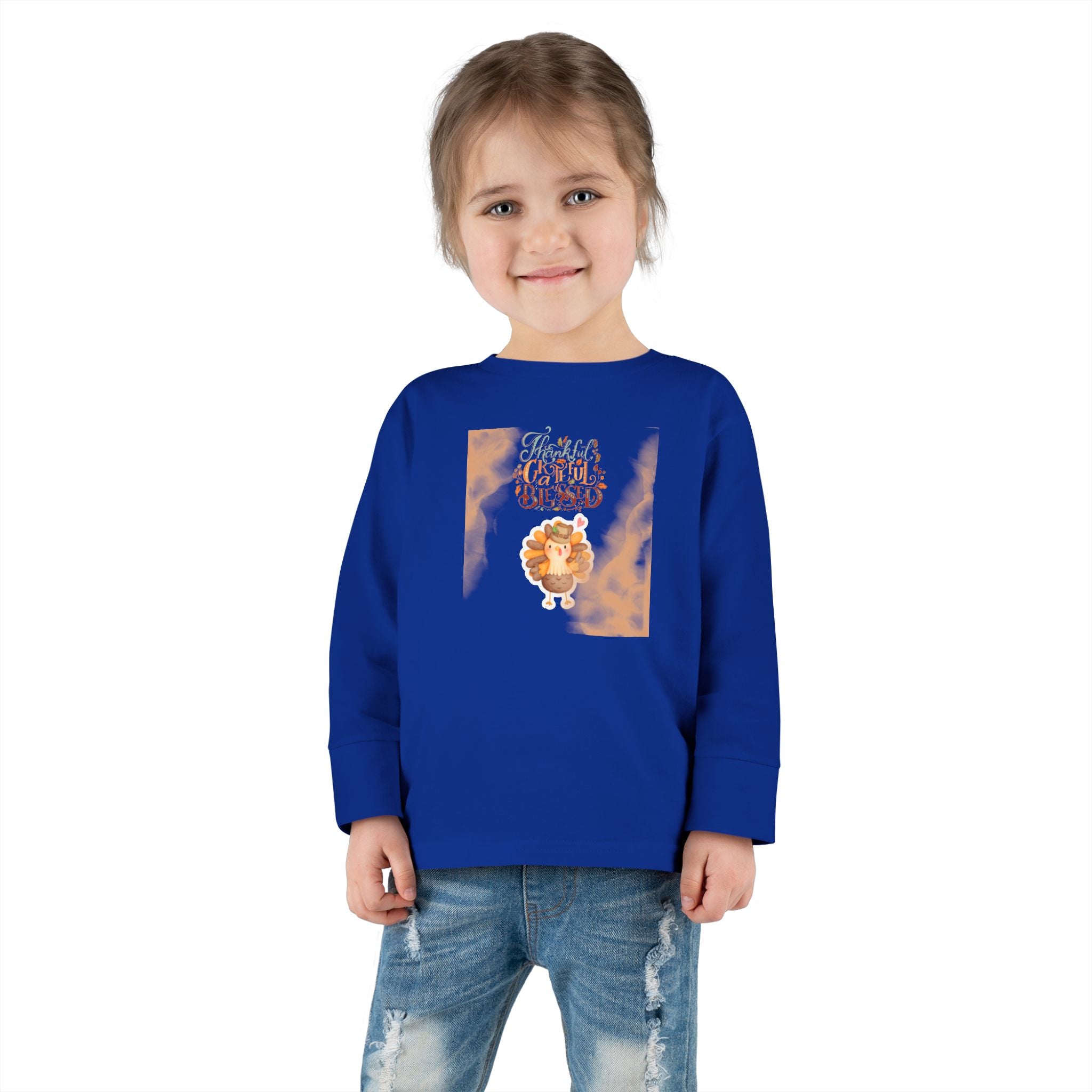 Thankful Grateful Blessed Toddler Long Sleeve Tee