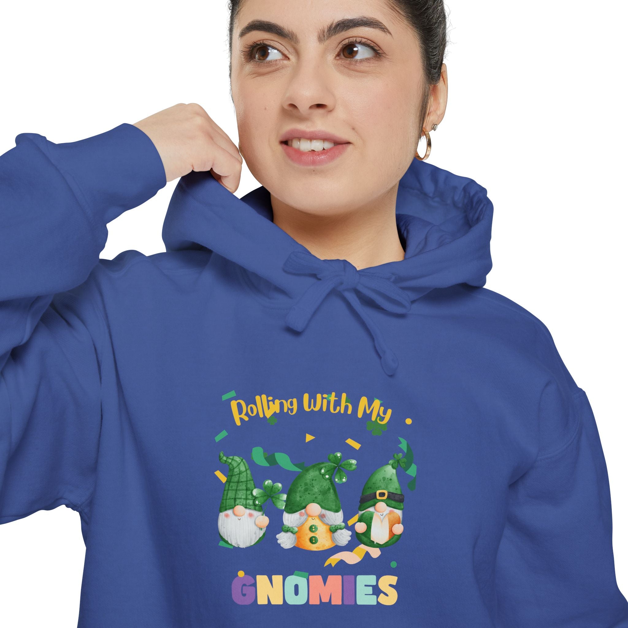 Rolling With My Gnomies Unisex Garment-Dyed Hoodie