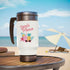 Beach Please Stainless Steel Travel Mug with Handle, 14oz