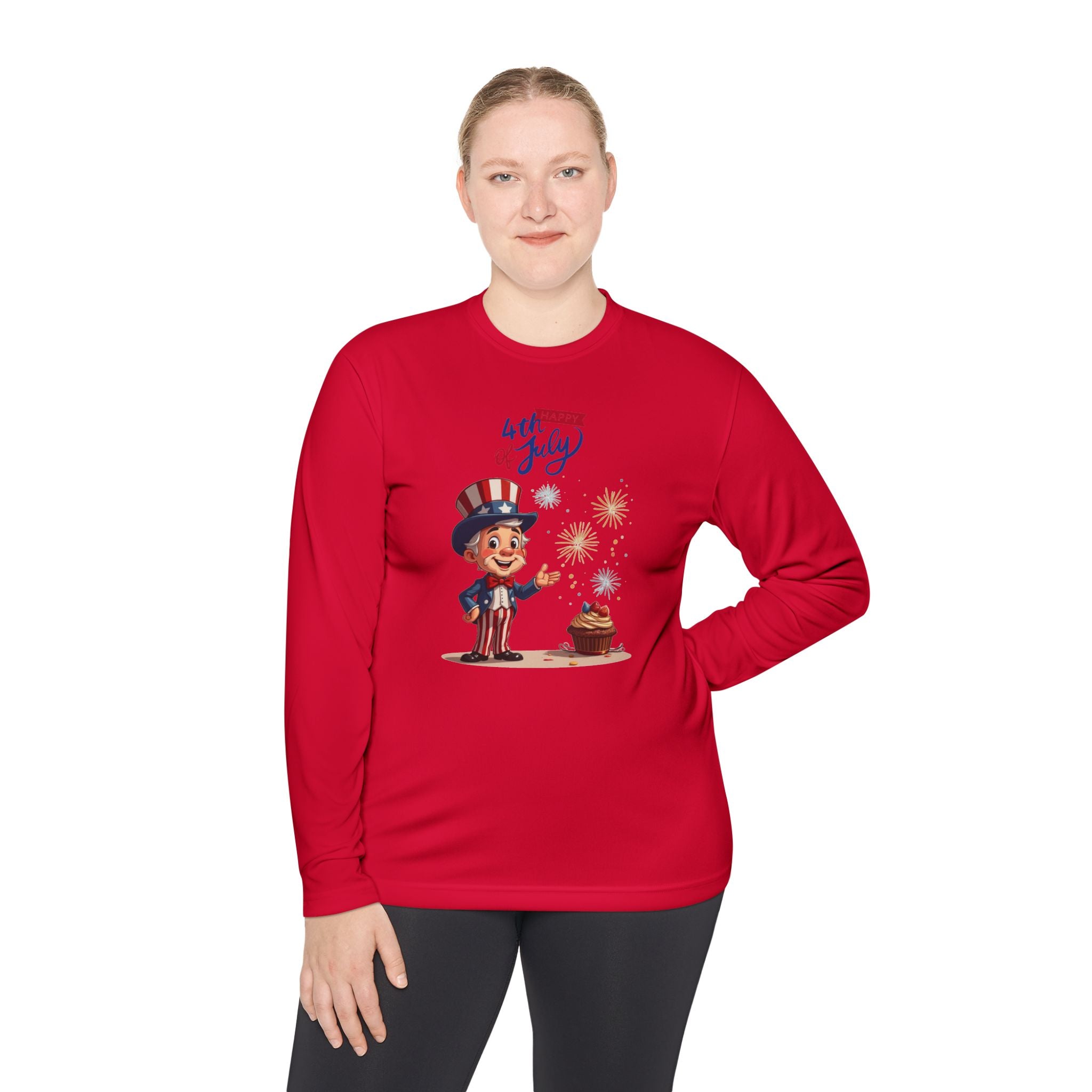 Uncle Sam Happy 4th of July Unisex Lightweight Long Sleeve Tee