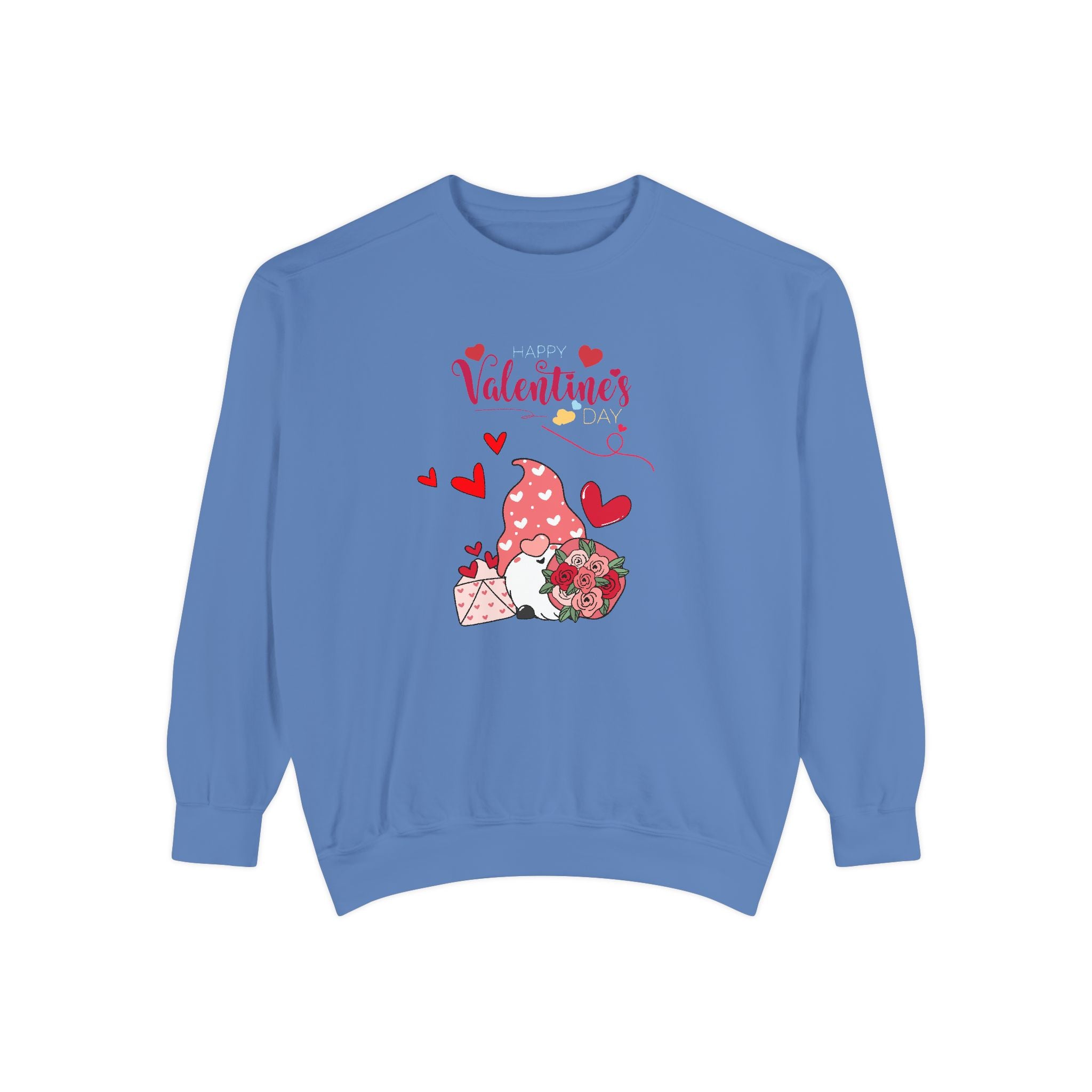 Gnome Valentine's Day Unisex Garment-Dyed Sweatshirt