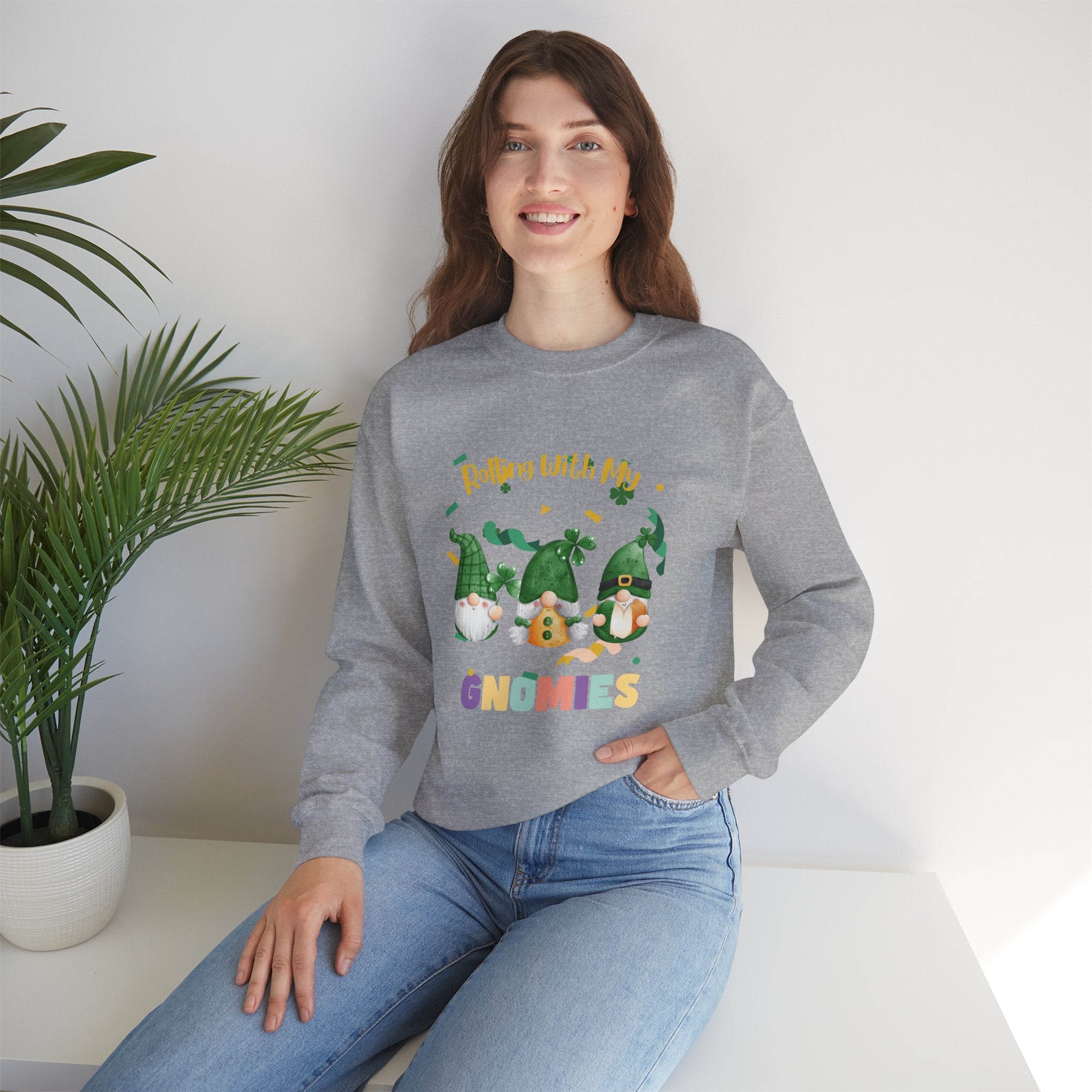 Rolling With My Gnomies Crewneck Sweatshirt - Unisex Heavy Blend™