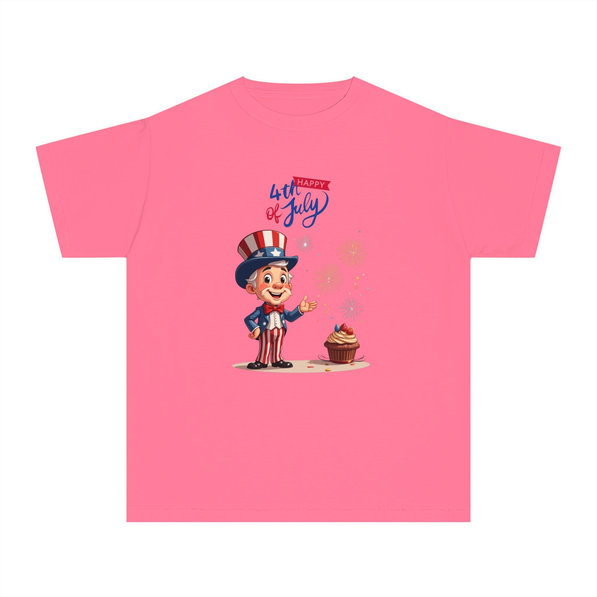Uncle Sam Happy 4th of July Youth Midweight Tee