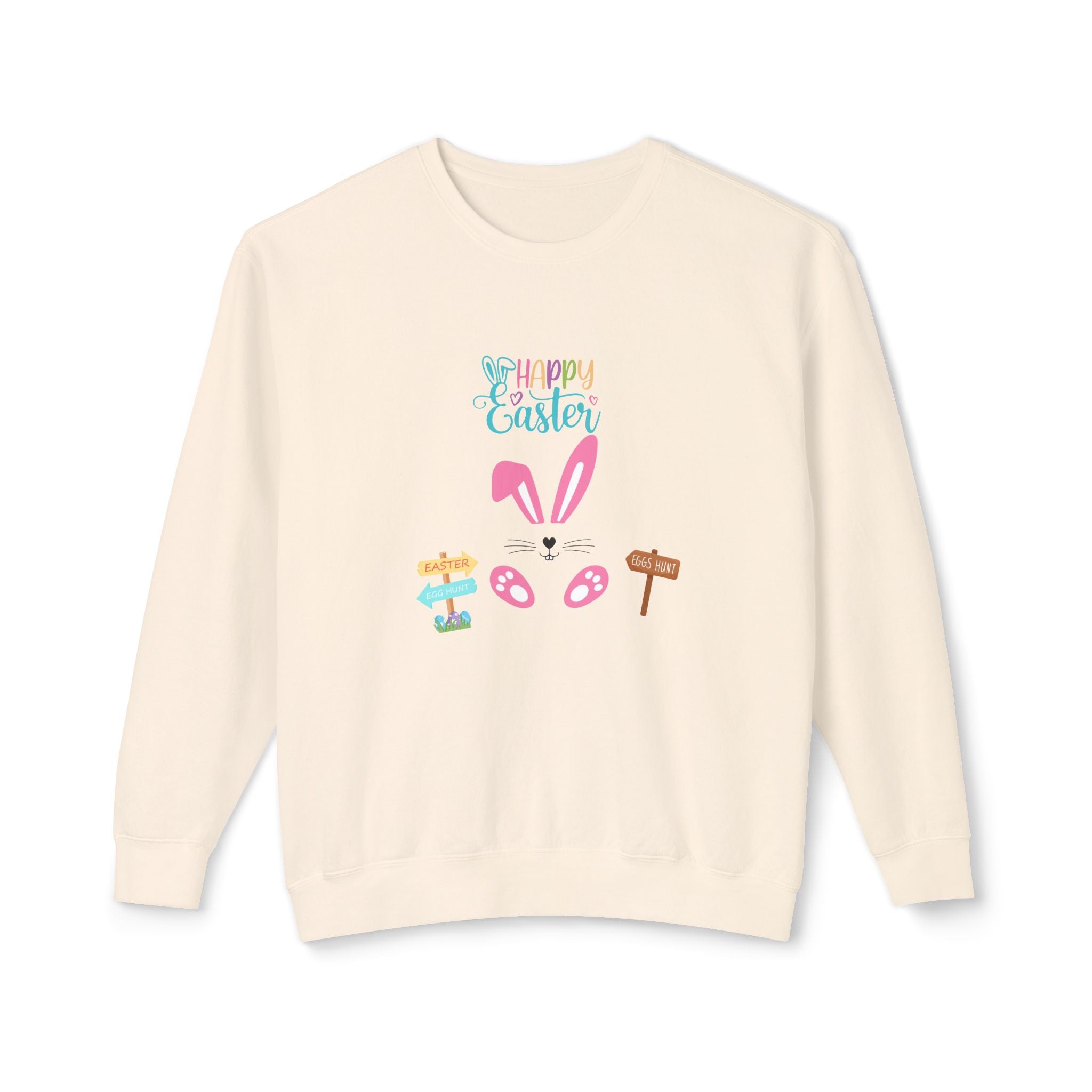 Follow Me To Hunt Sweatshirt - Unisex Lightweight Sweatshirt with Happy Easter Design