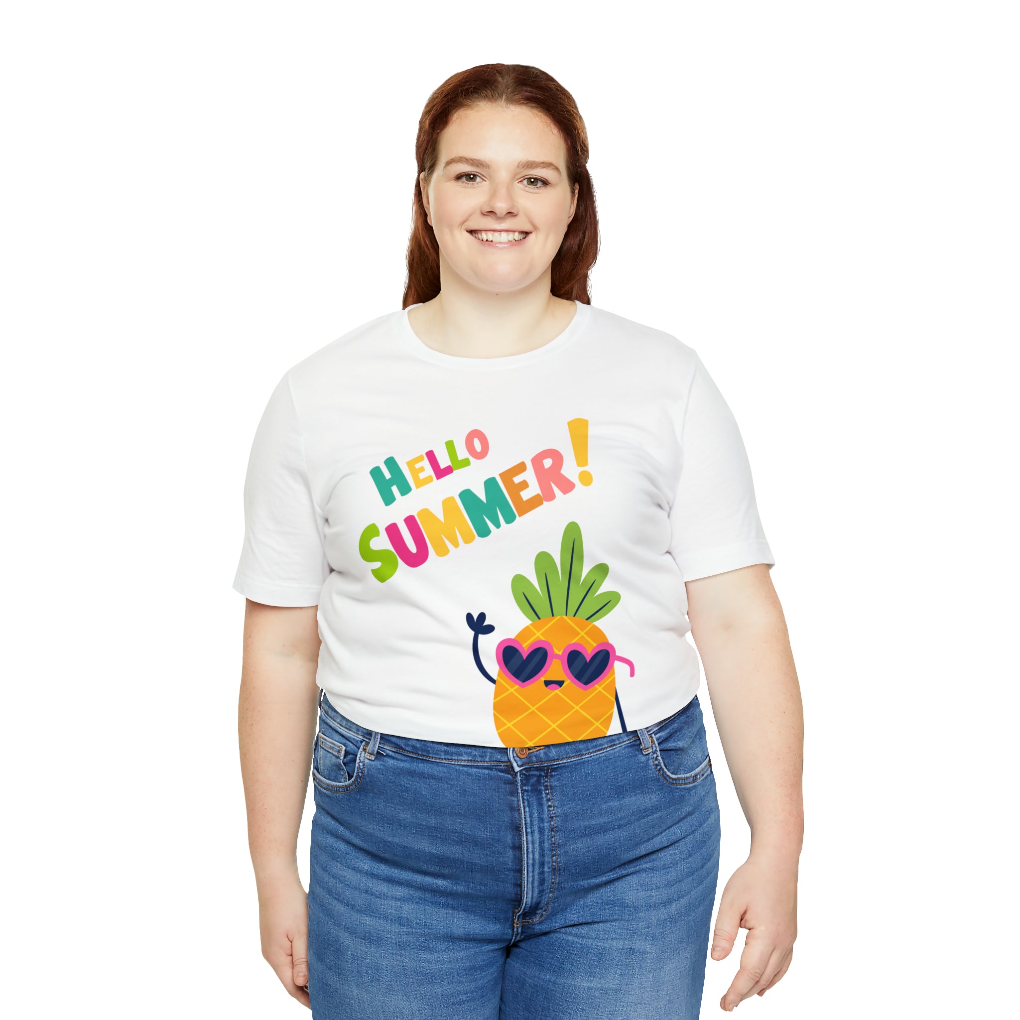 Hello Pineapple Summer Unisex Jersey Short Sleeve Tee