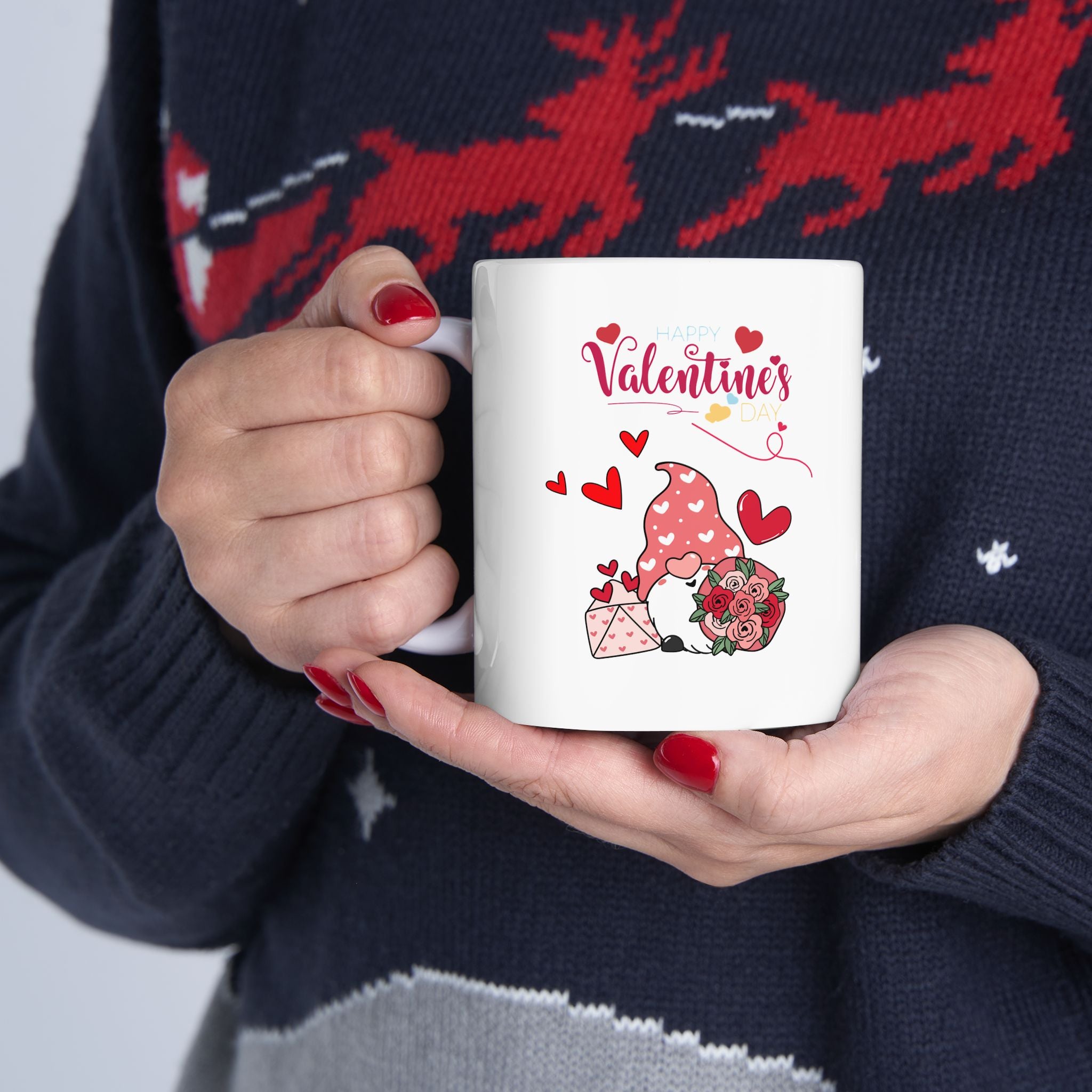 Gnome Valentine's Day Ceramic Mug, (11oz, 15oz)
