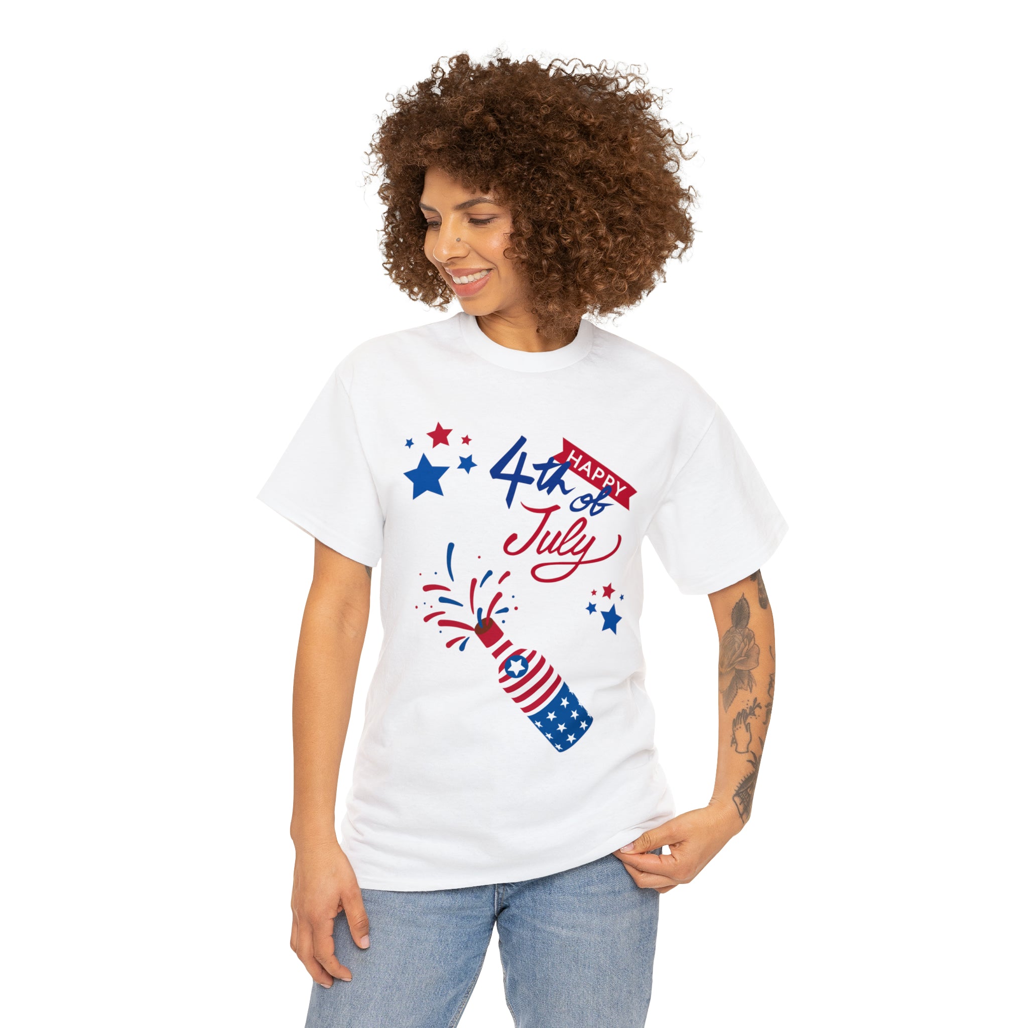 Happy 4th Of July Celebration Unisex Heavy Cotton Tee