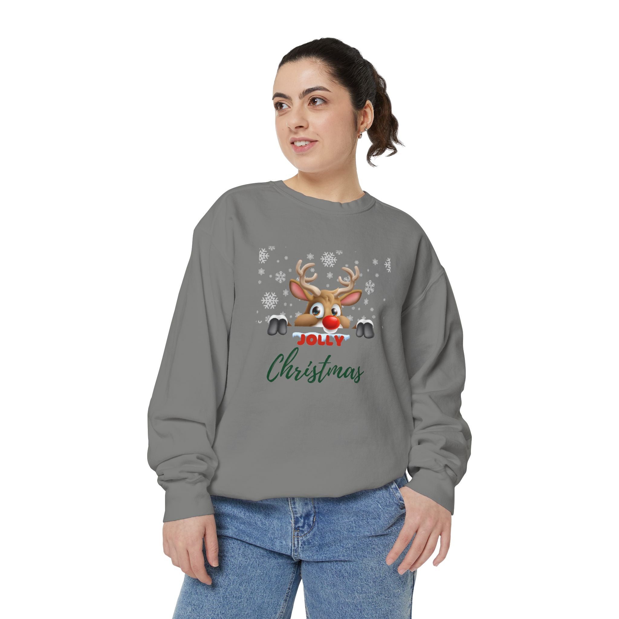 Jolly Christmas Unisex Garment-Dyed Sweatshirt