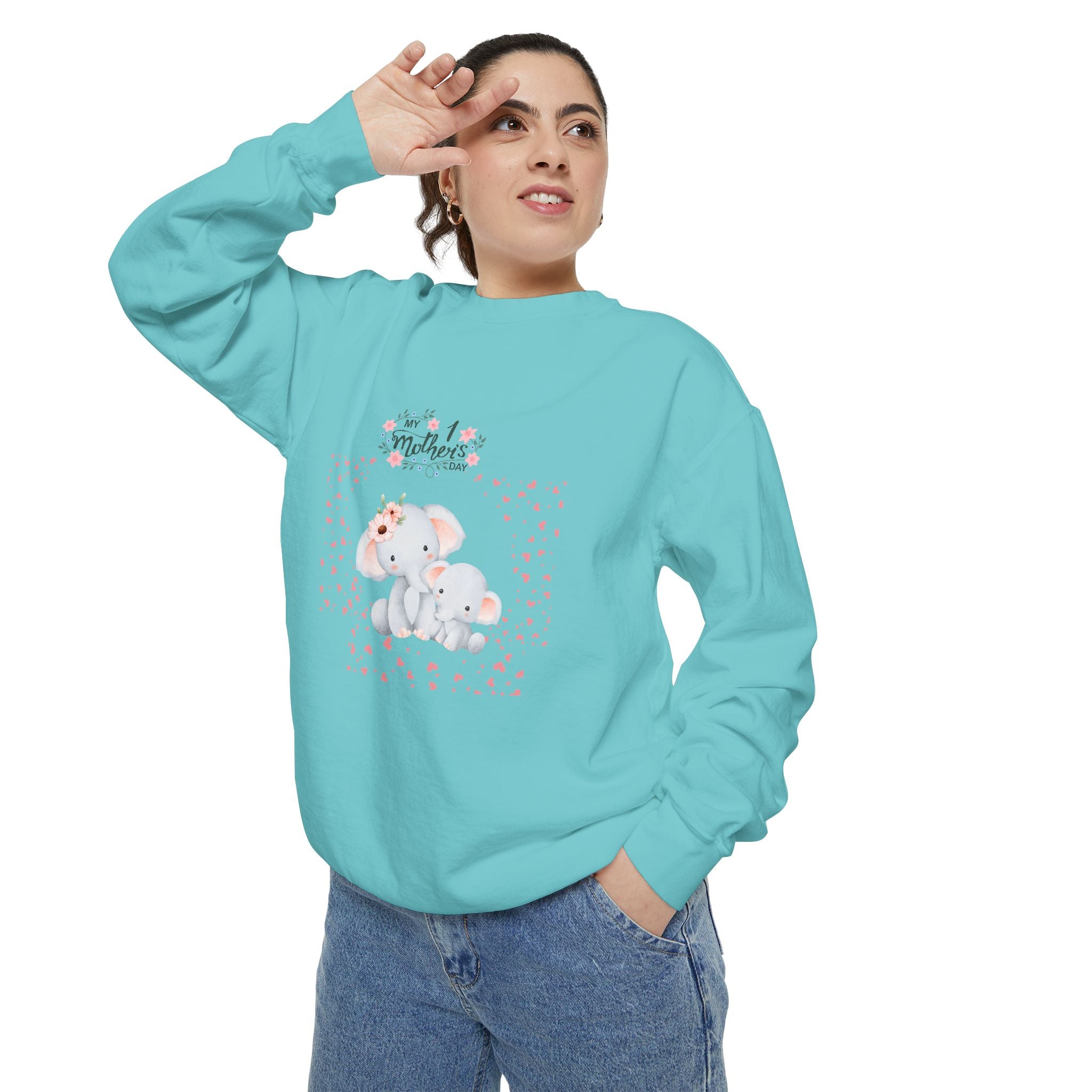 My 1st Mother's Day Sweatshirt Unisex Garment-Dyed