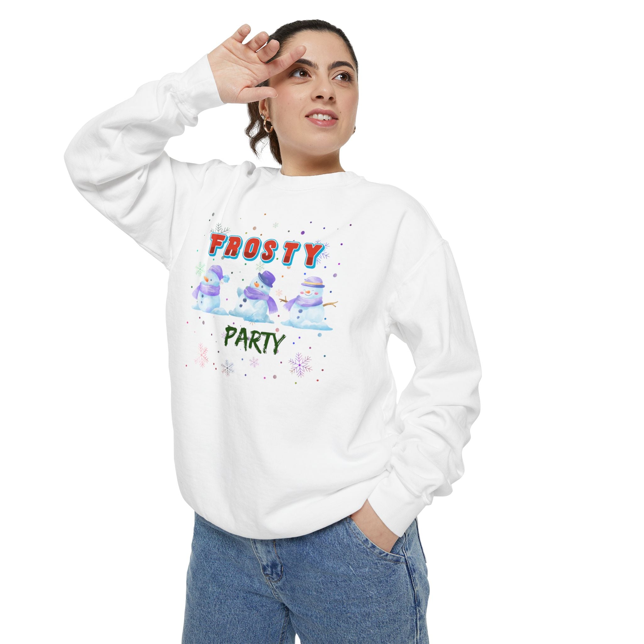 Frosty Party Unisex Garment-Dyed Sweatshirt