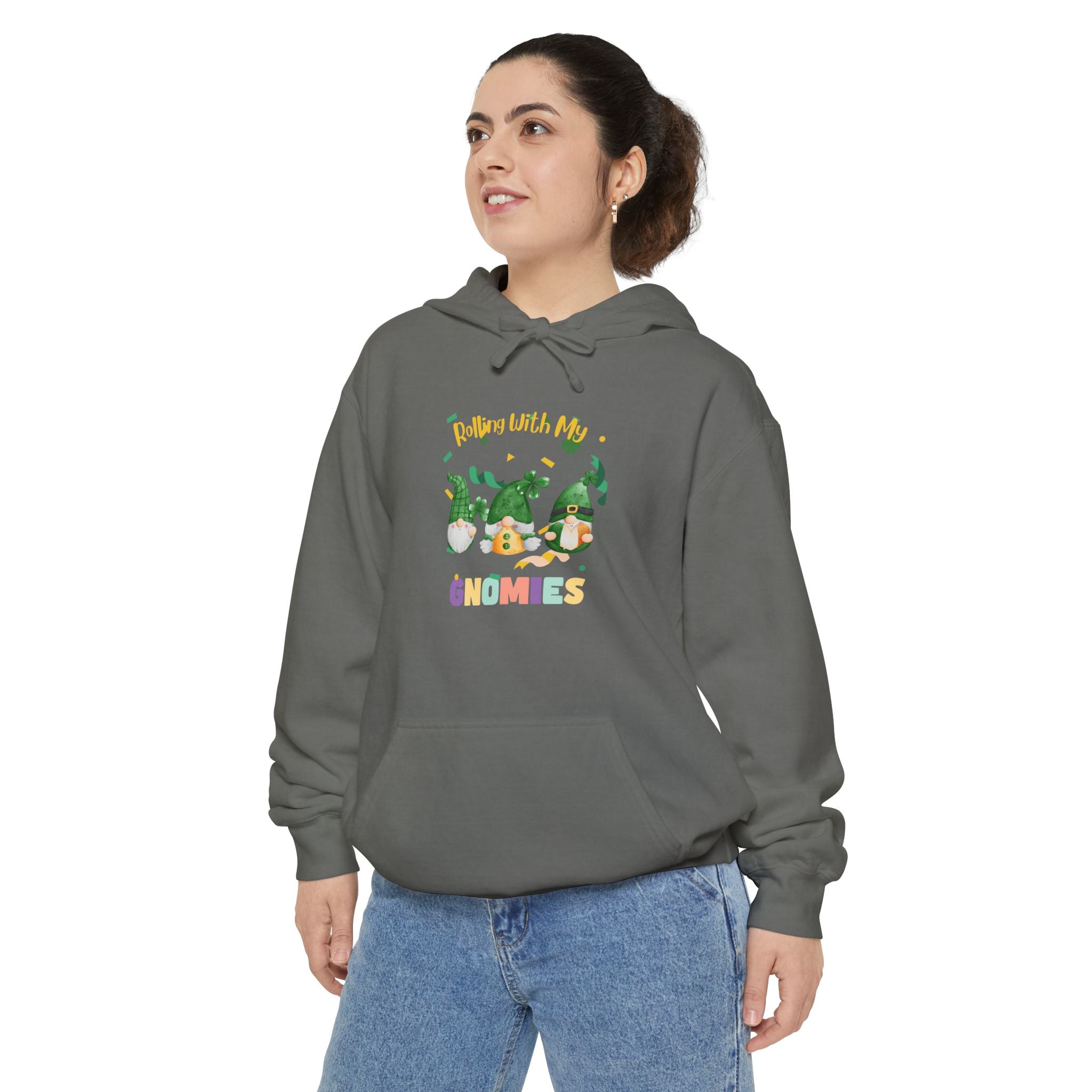 Rolling With My Gnomies Unisex Garment-Dyed Hoodie