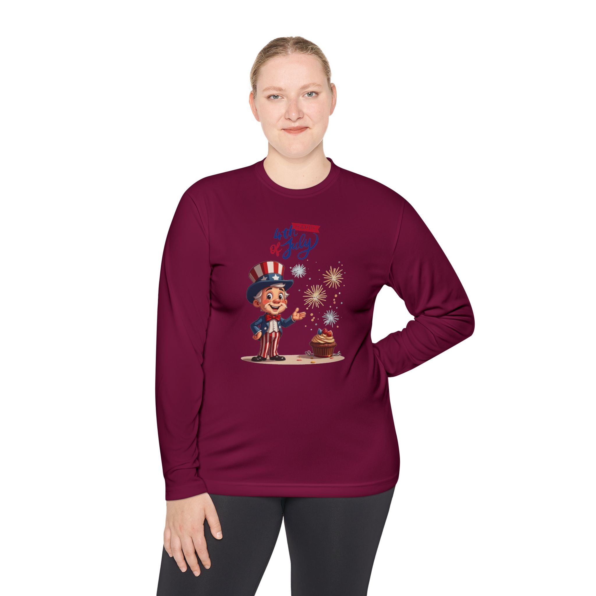 Uncle Sam Happy 4th of July Unisex Lightweight Long Sleeve Tee