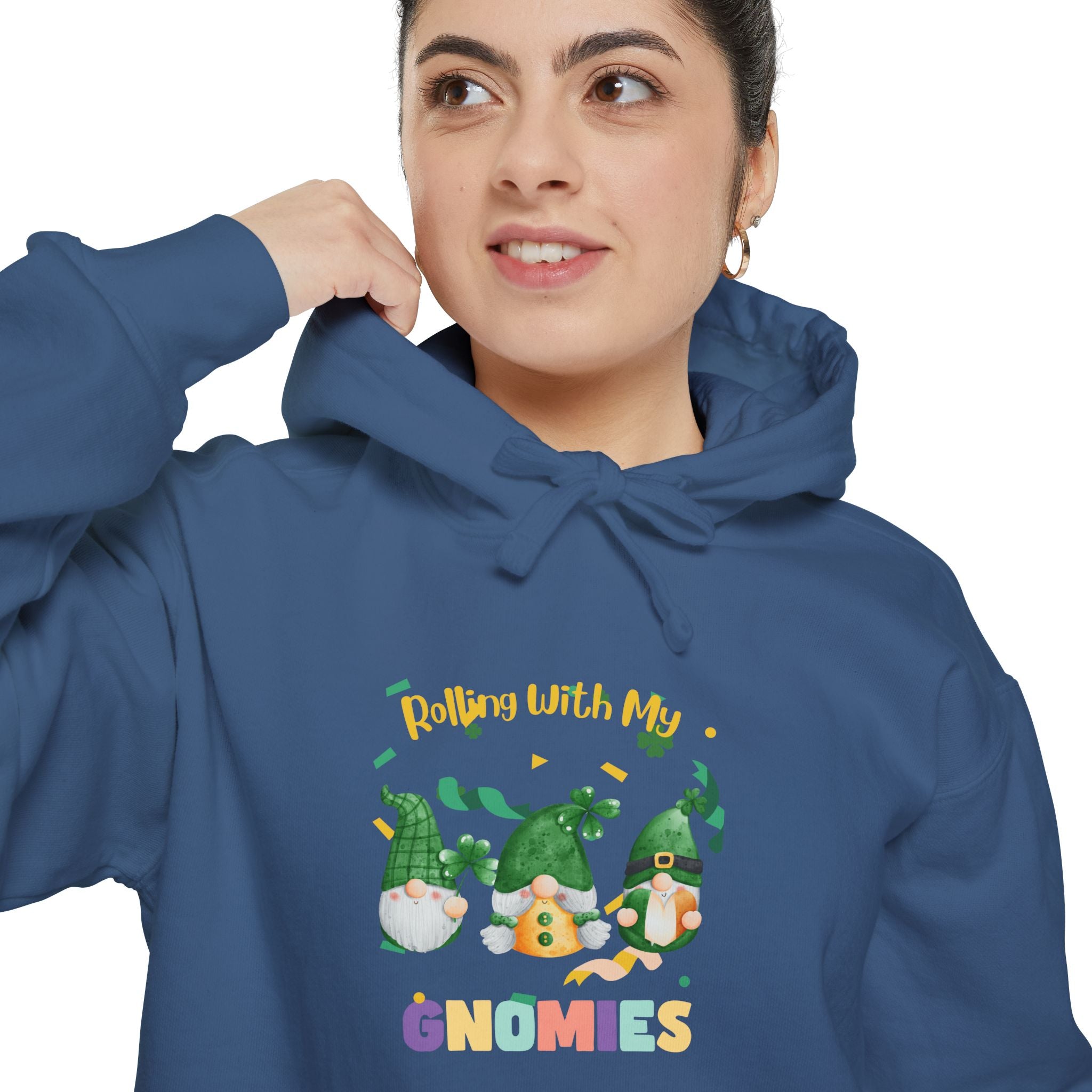 Rolling With My Gnomies Unisex Garment-Dyed Hoodie