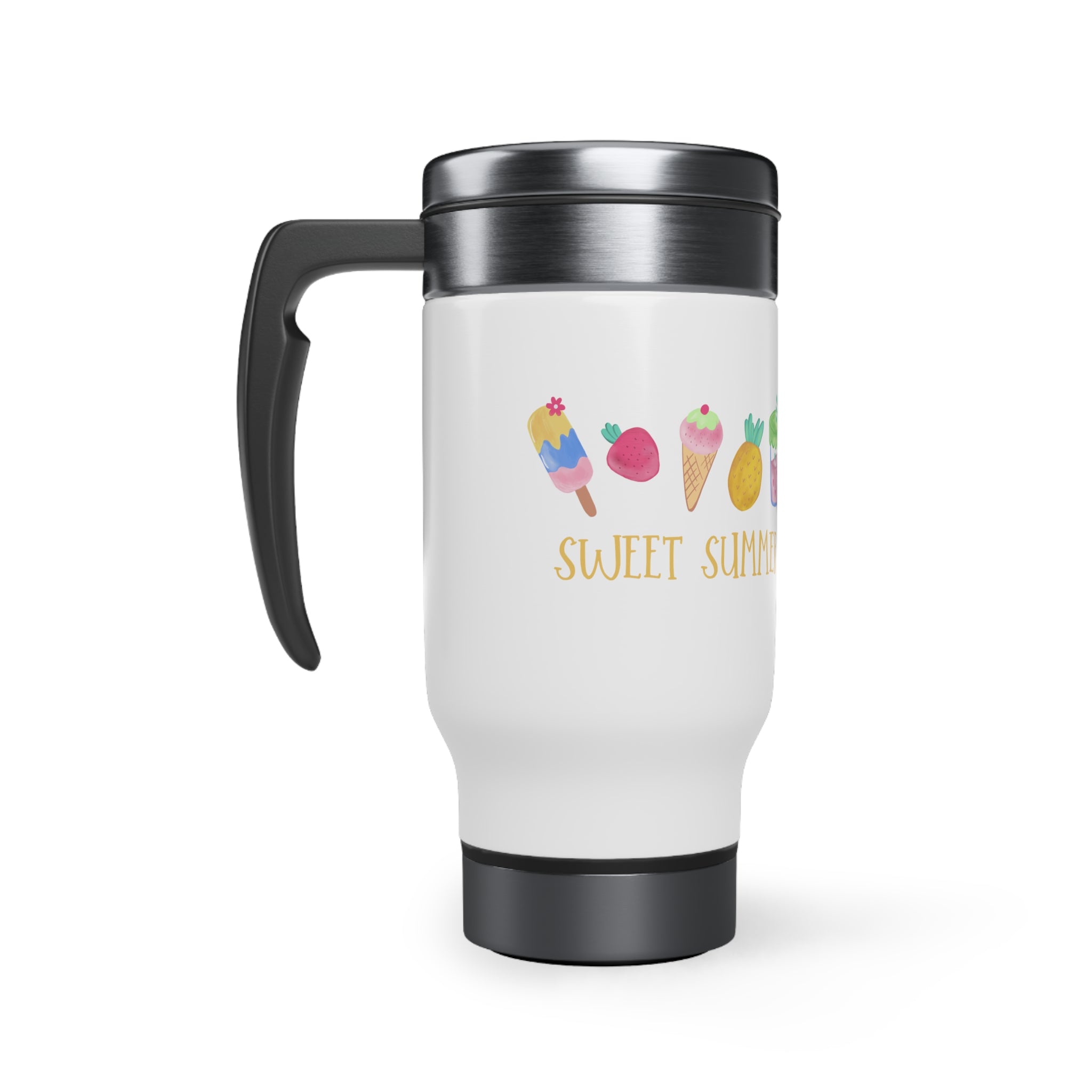 Sweet Summer Stainless Steel Travel Mug with Handle, 14oz