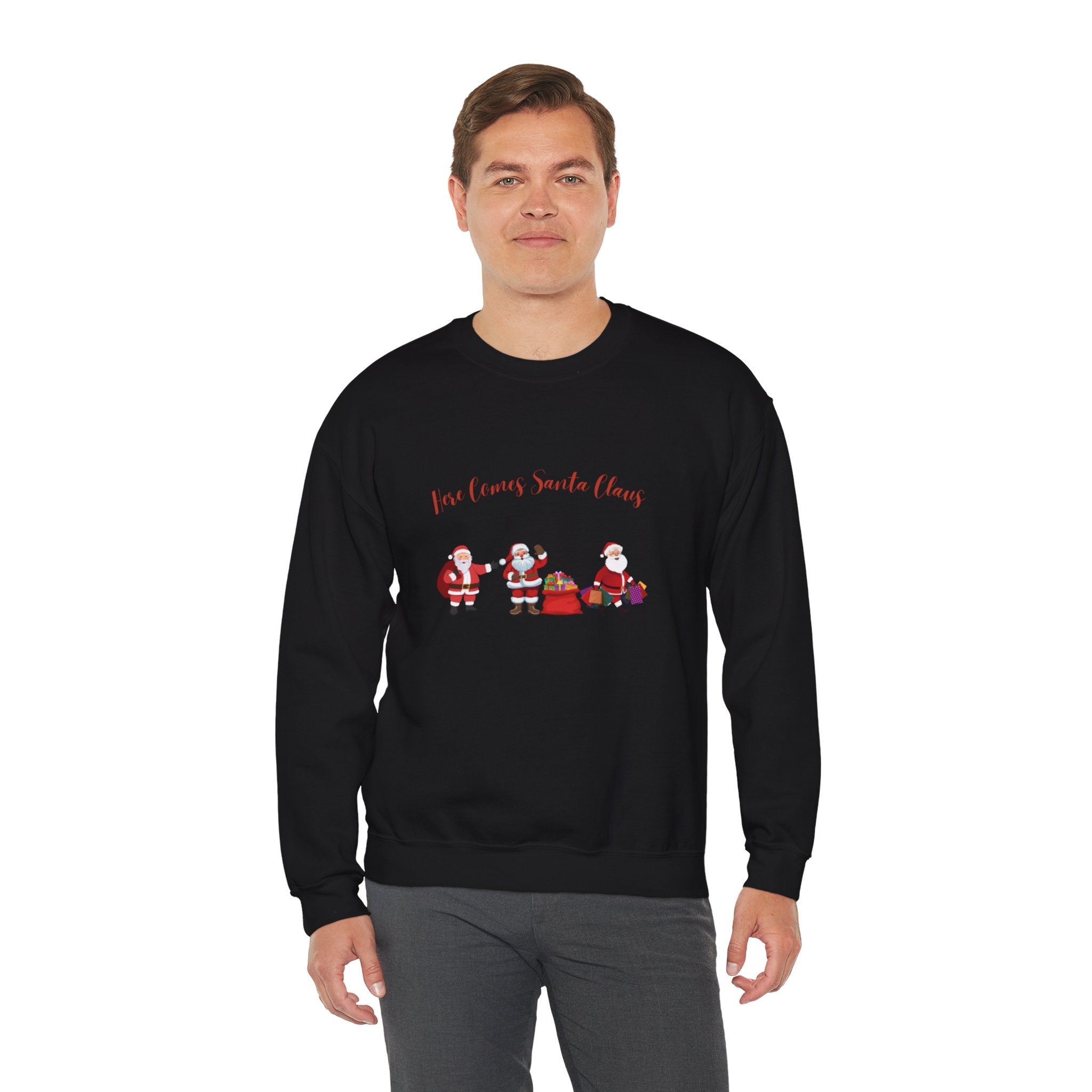 Here Comes Santa Claus Unisex Heavy Blend™ Crewneck Sweatshirt