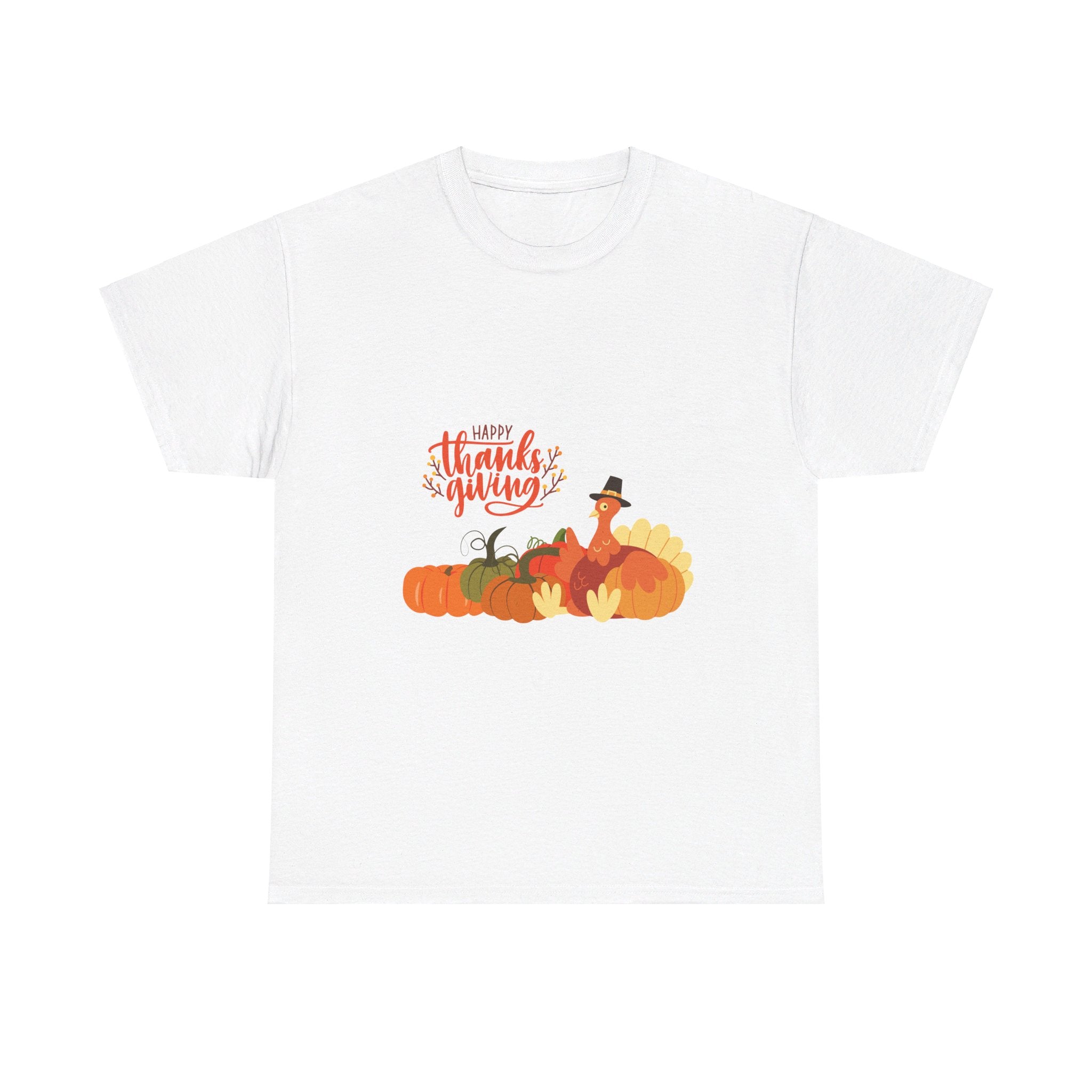 Happy Thanksgiving Turkey Unisex Heavy Cotton Tee