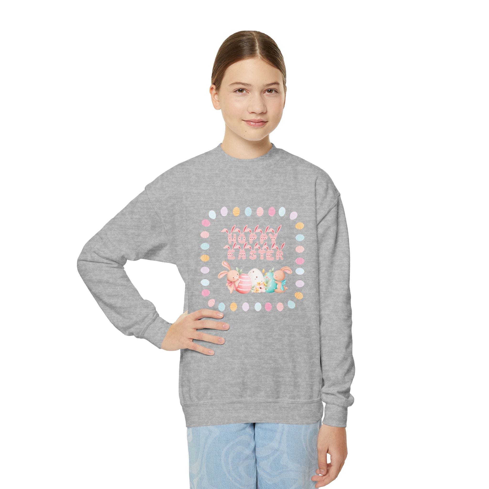 Hoppy Easter Youth Crewneck Sweatshirt