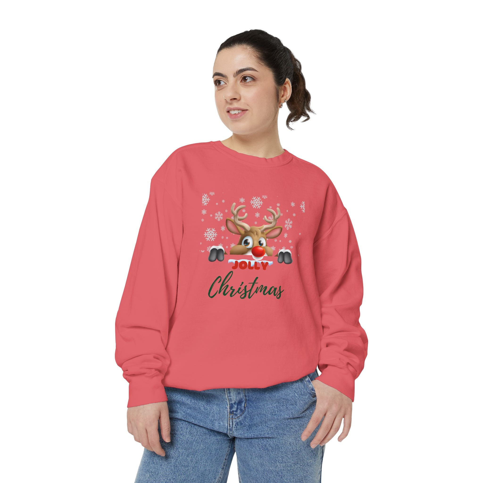 Jolly Christmas Unisex Garment-Dyed Sweatshirt