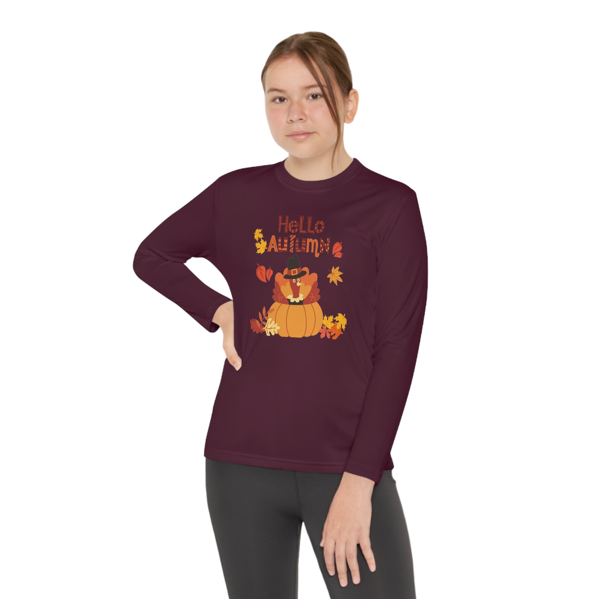 Hello Autumn Youth Long Sleeve Competitor Tee