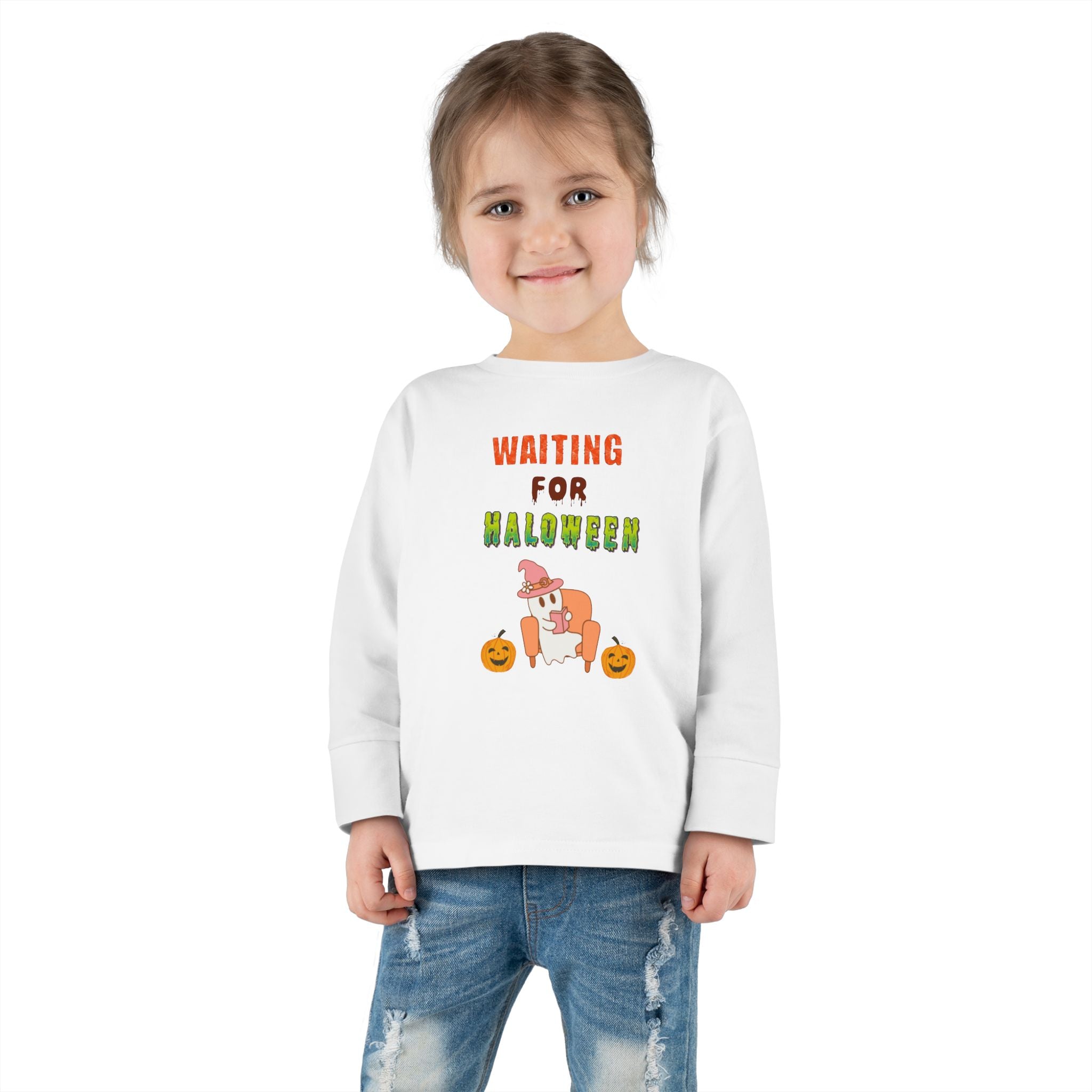 Waiting For Halloween Toddler Long Sleeve Tee