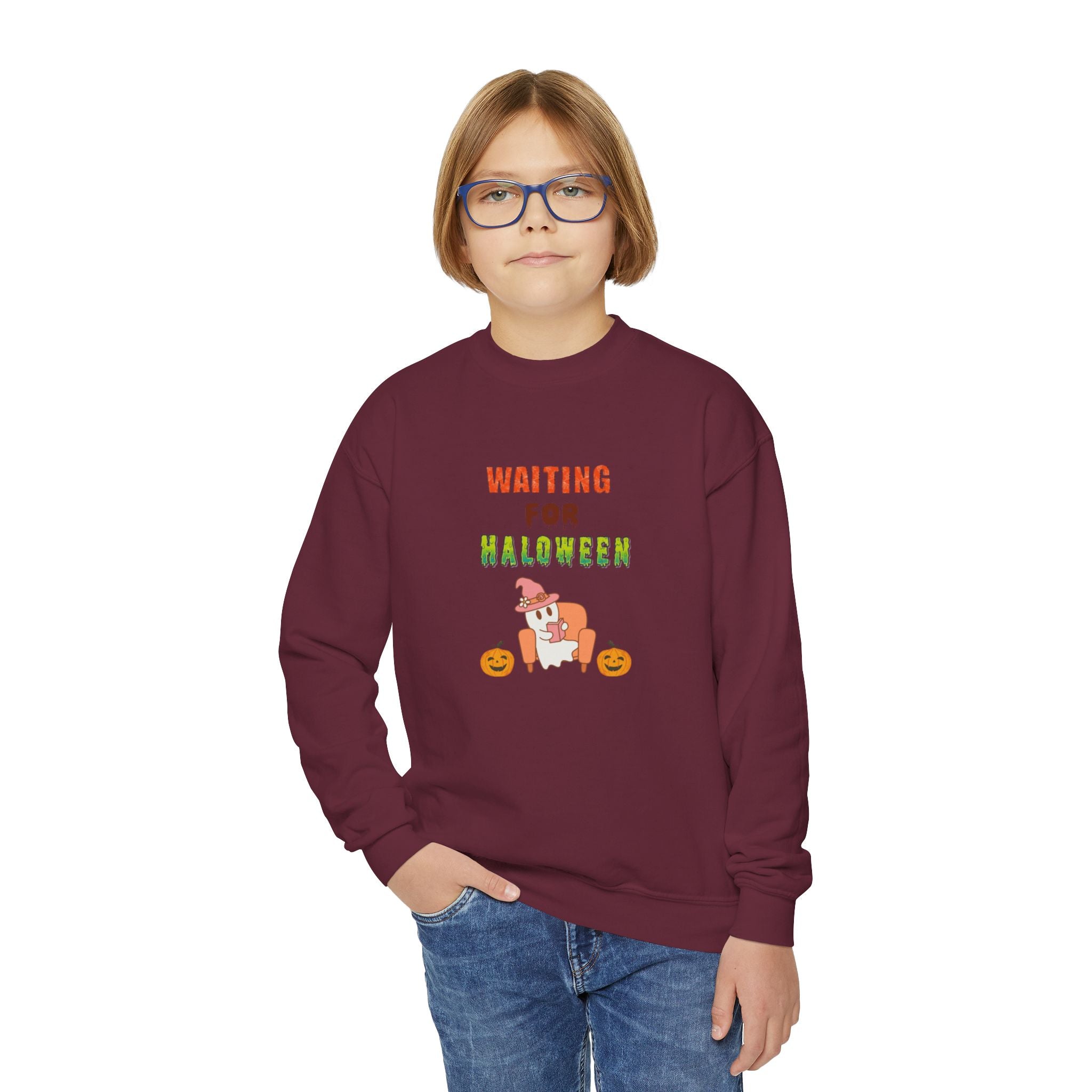 Waiting For Halloween Youth Crewneck Sweatshirt