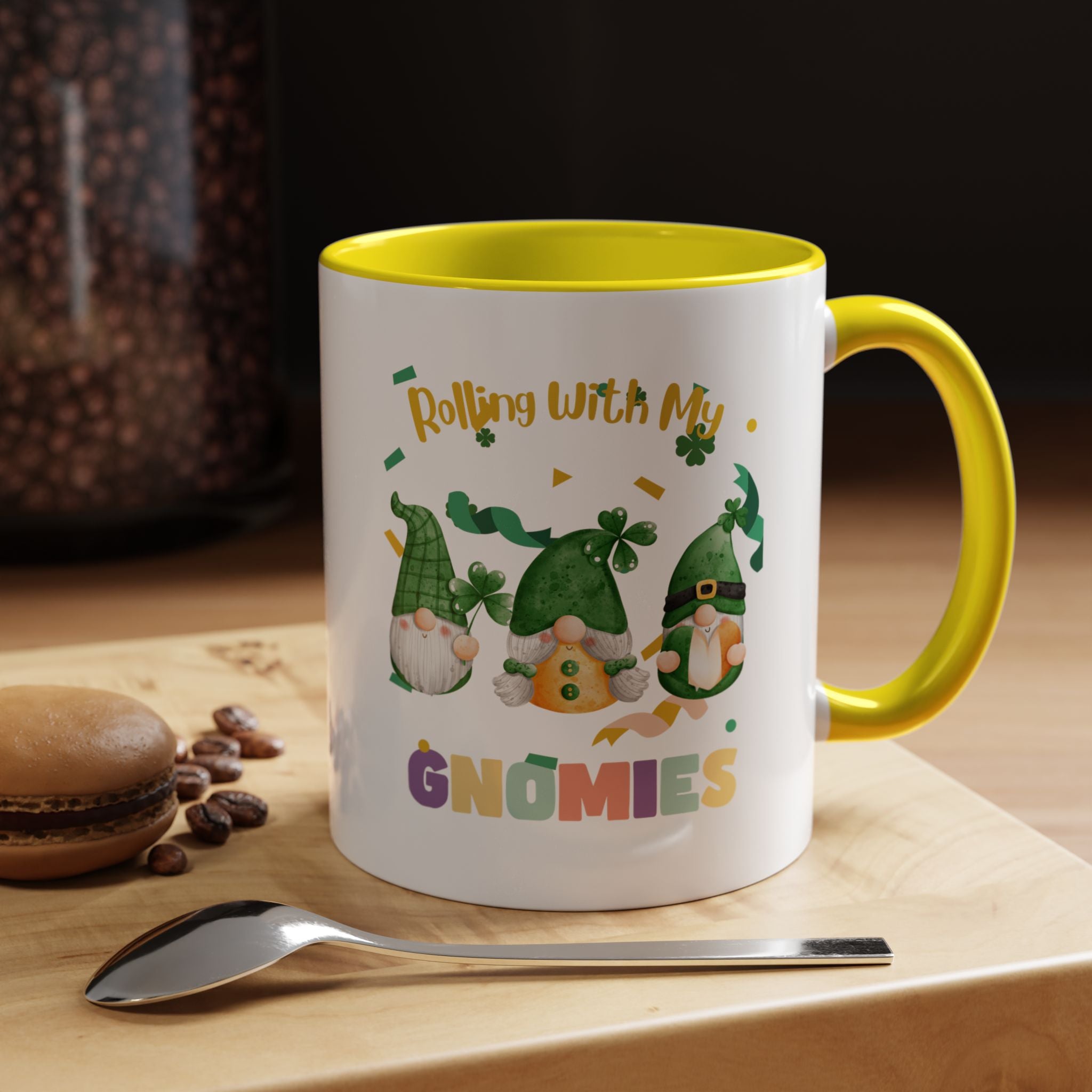 Rolling With My Gnomies Accent Coffee Mug - Fun St. Patrick's Day Gift