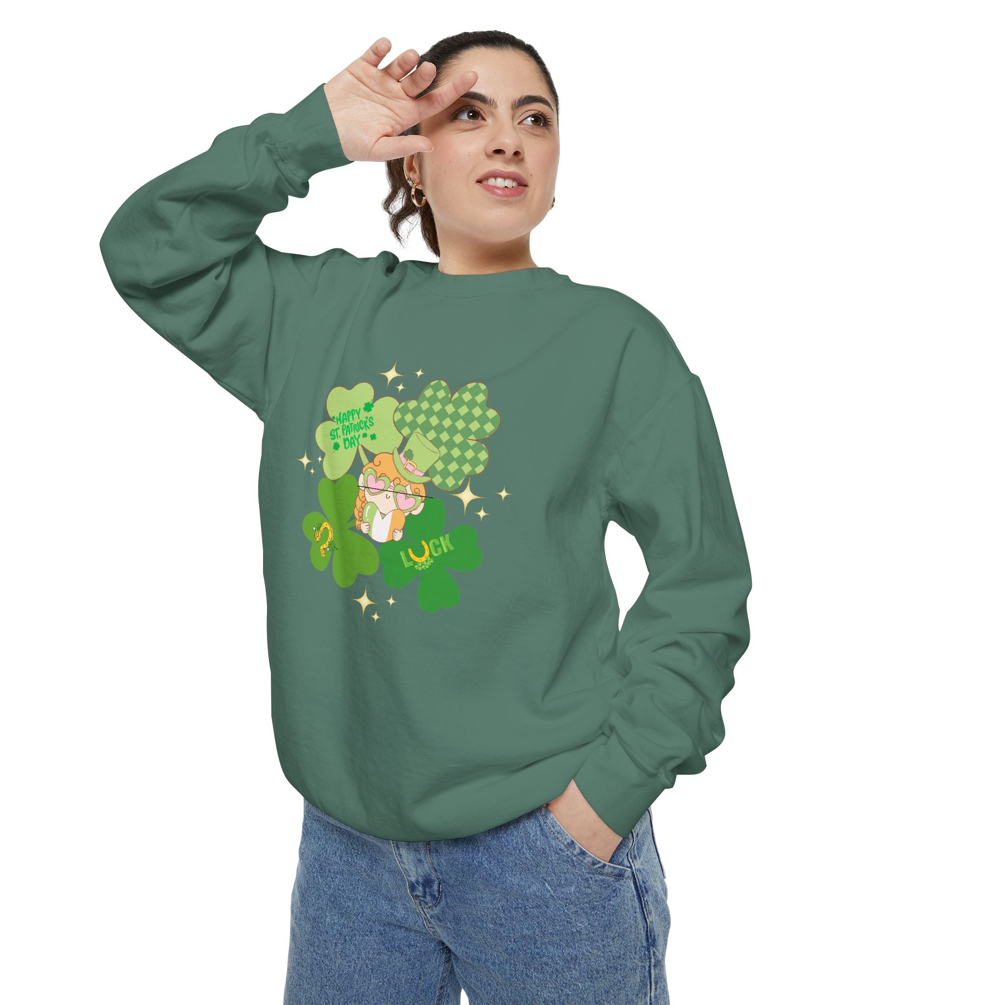Retro St. Paddy's Day Unisex Garment-Dyed Sweatshirt