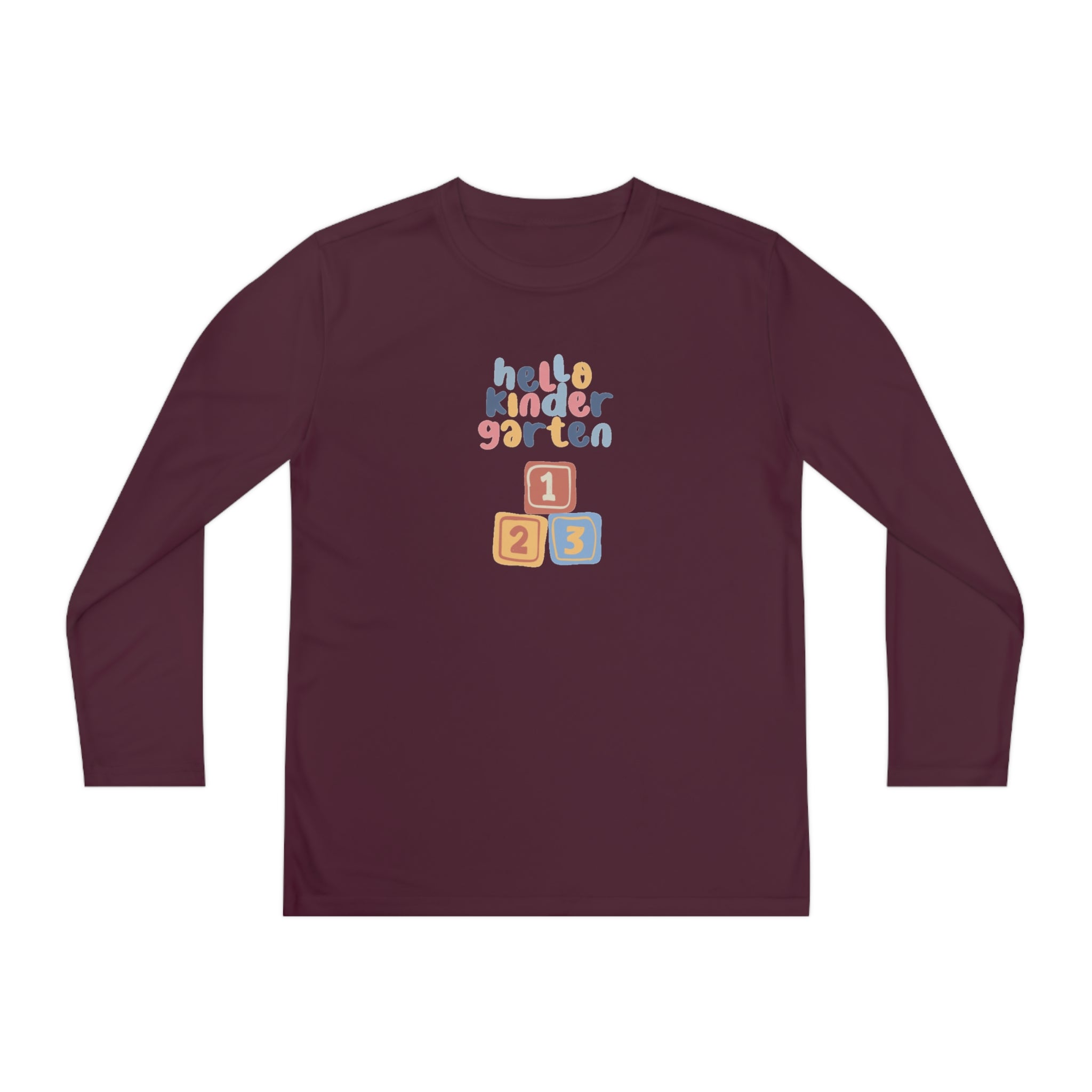 Hello Kindergarten Youth Long Sleeve Competitor Tee