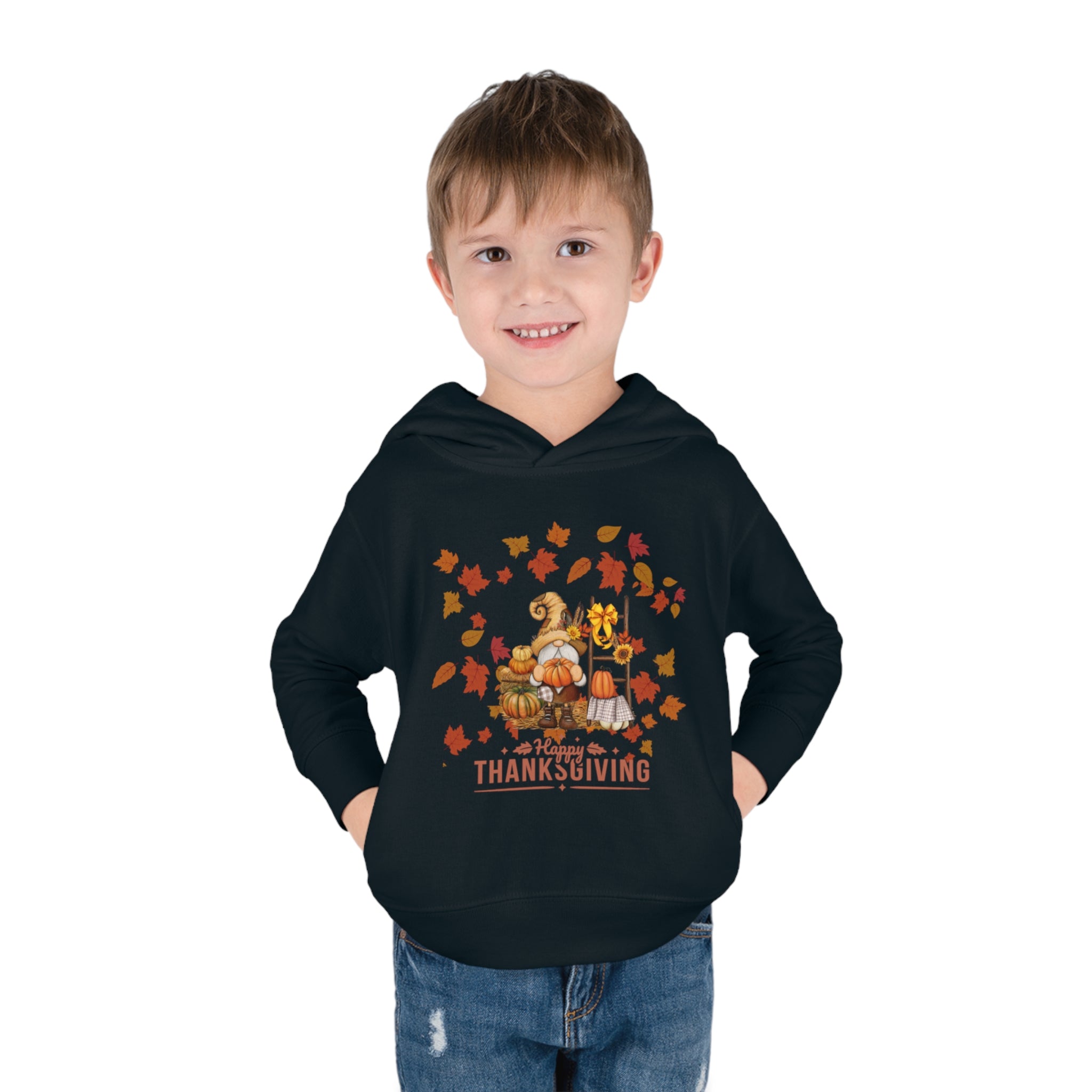 Gnome Happy Thanksgiving Toddler Pullover Fleece Hoodie