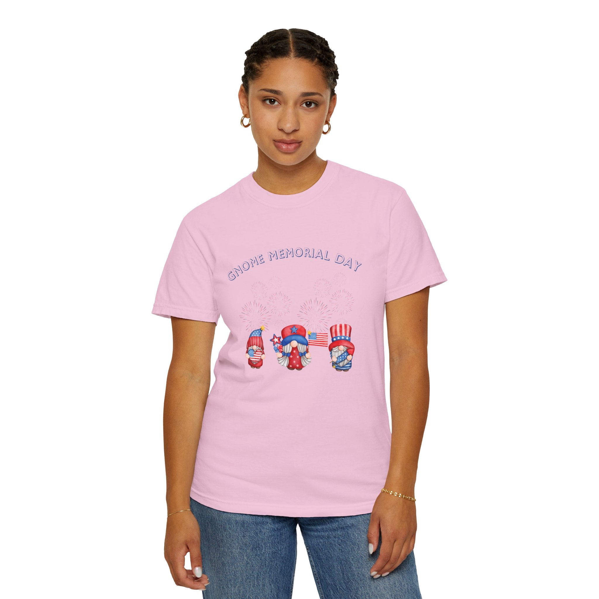 Gnome Memorial Day Unisex Garment-Dyed T-Shirt