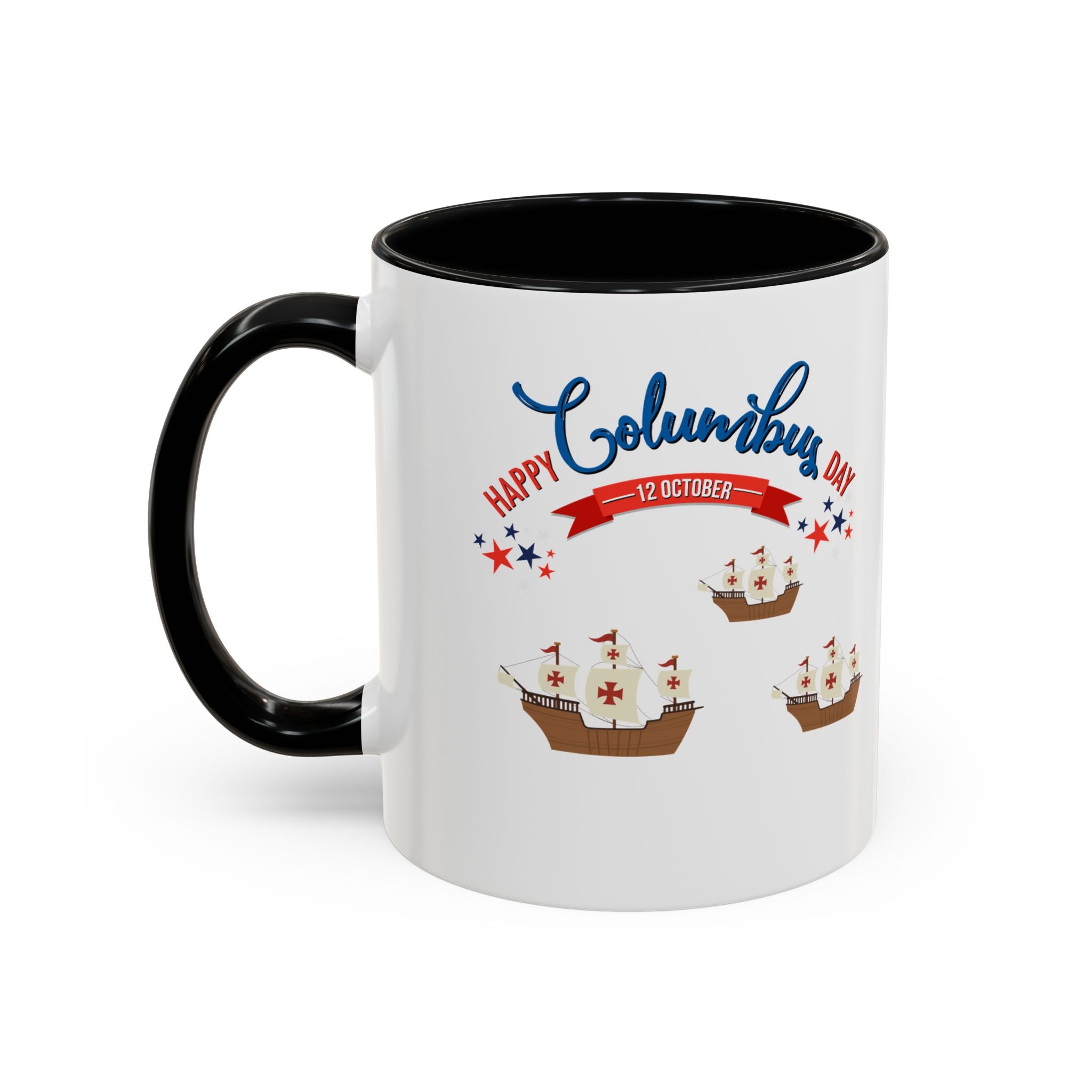 Happy Columbus Day Accent Coffee Mug (11, 15oz)