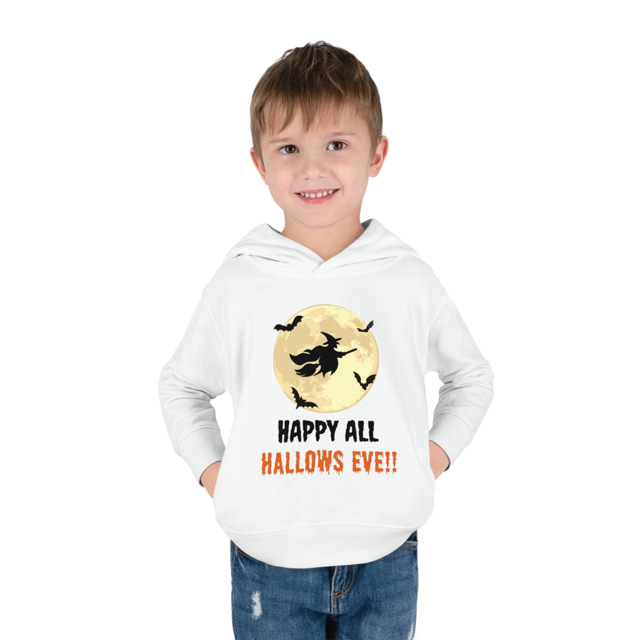 Happy All Hallows Eve Toddler Pullover Fleece Hoodie