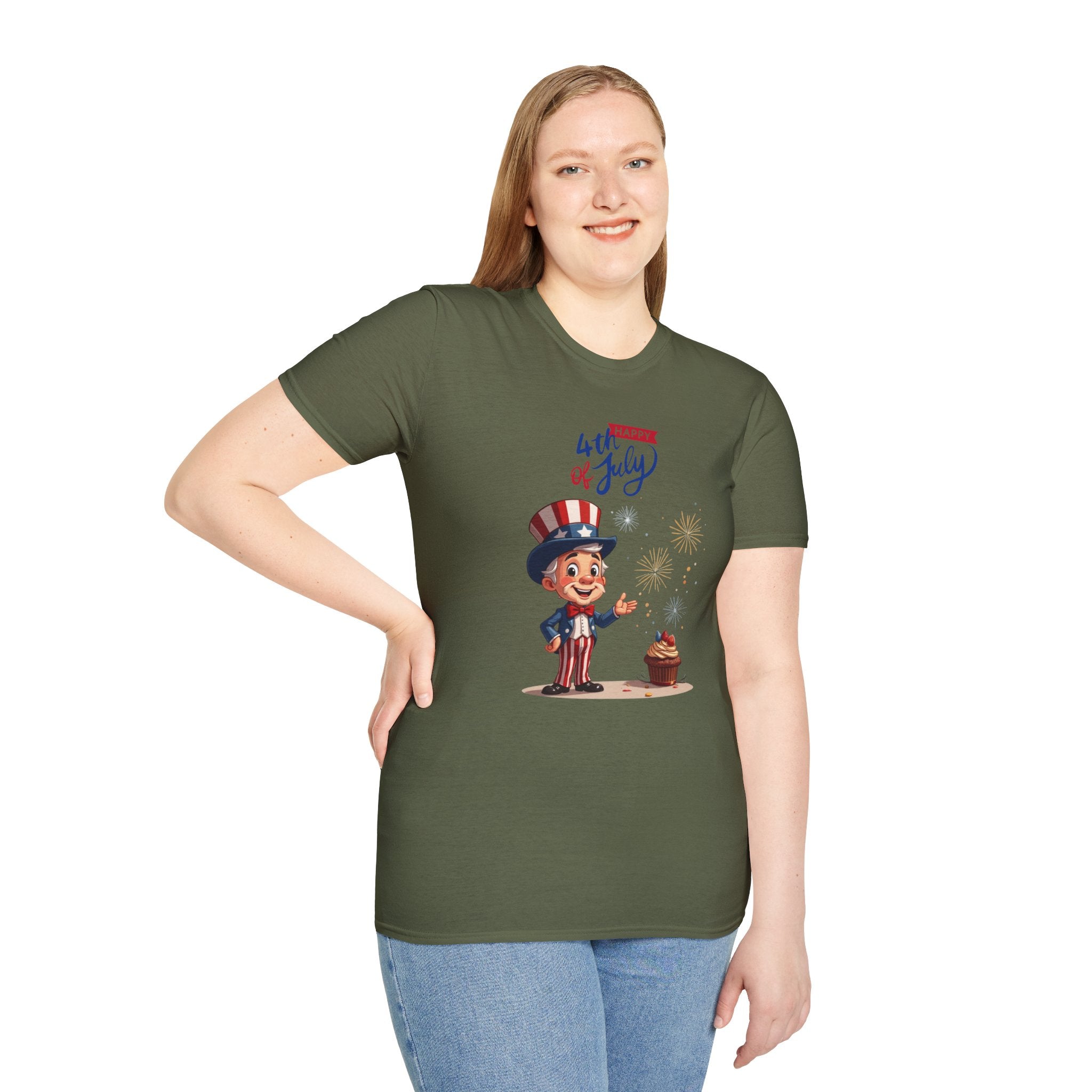 Uncle Sam Happy 4th of July Unisex Soft-style T-Shirt
