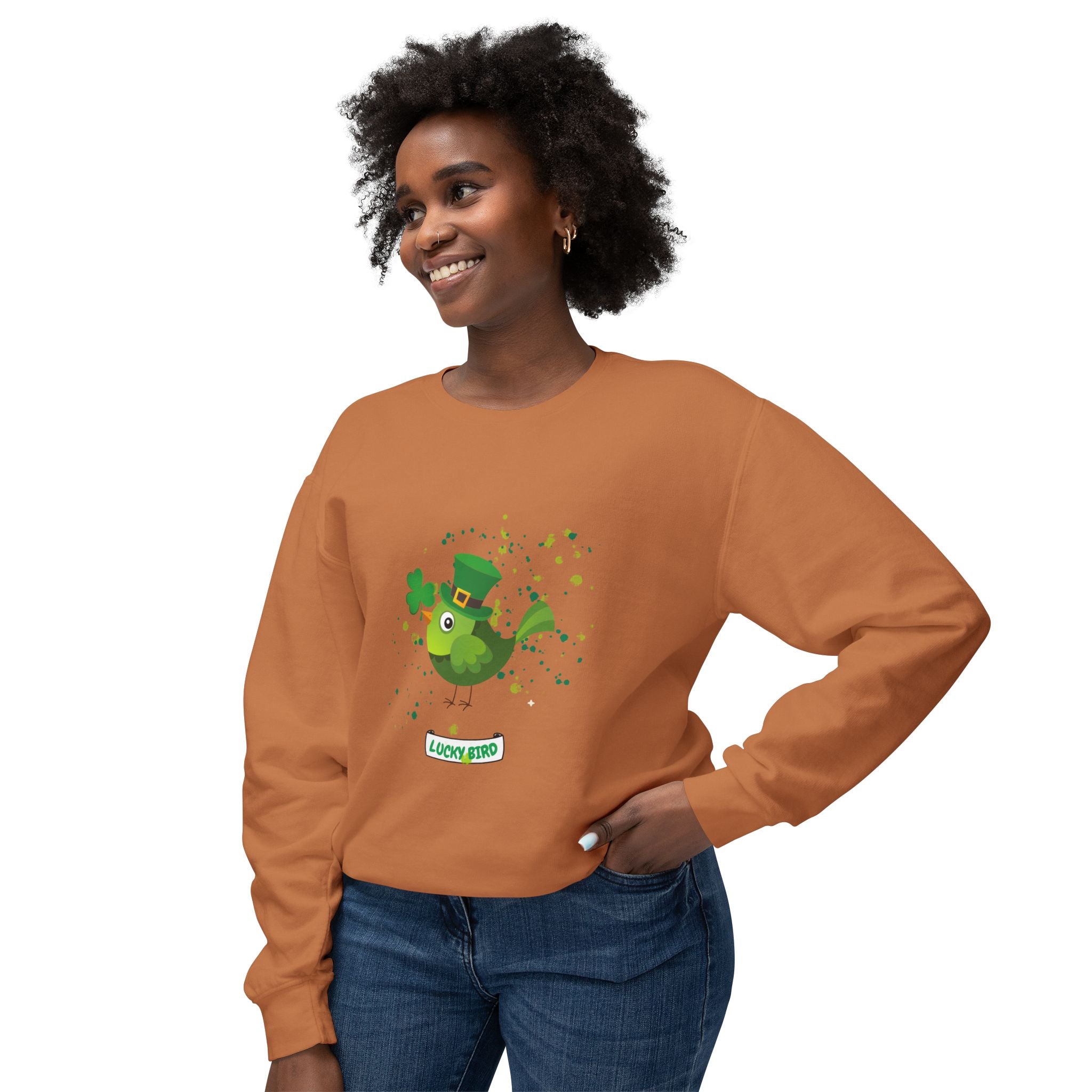 Lucky Bird St. Patrick's Day Sweatshirt - Unisex Lightweight Crewneck