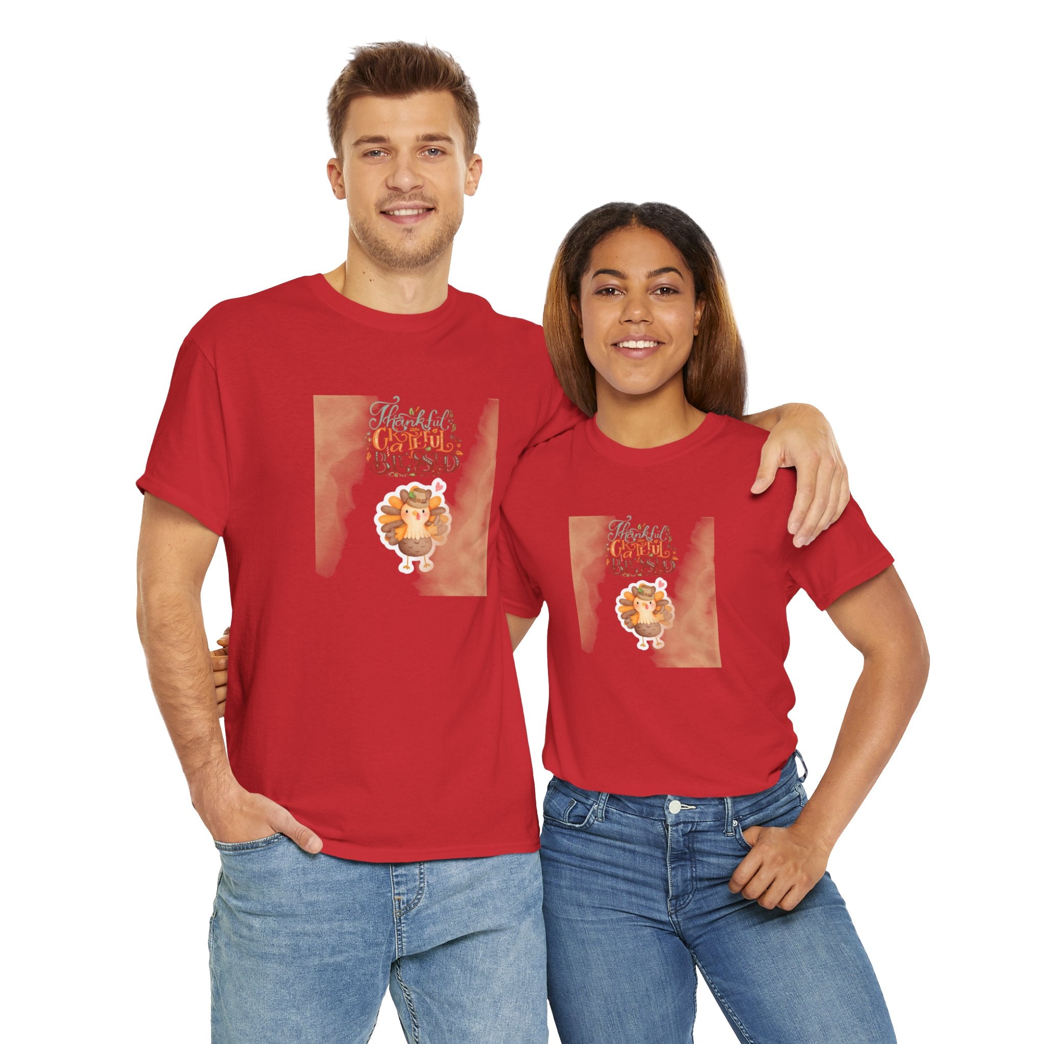 Thankful Grateful Blessed Unisex Heavy Cotton Tee