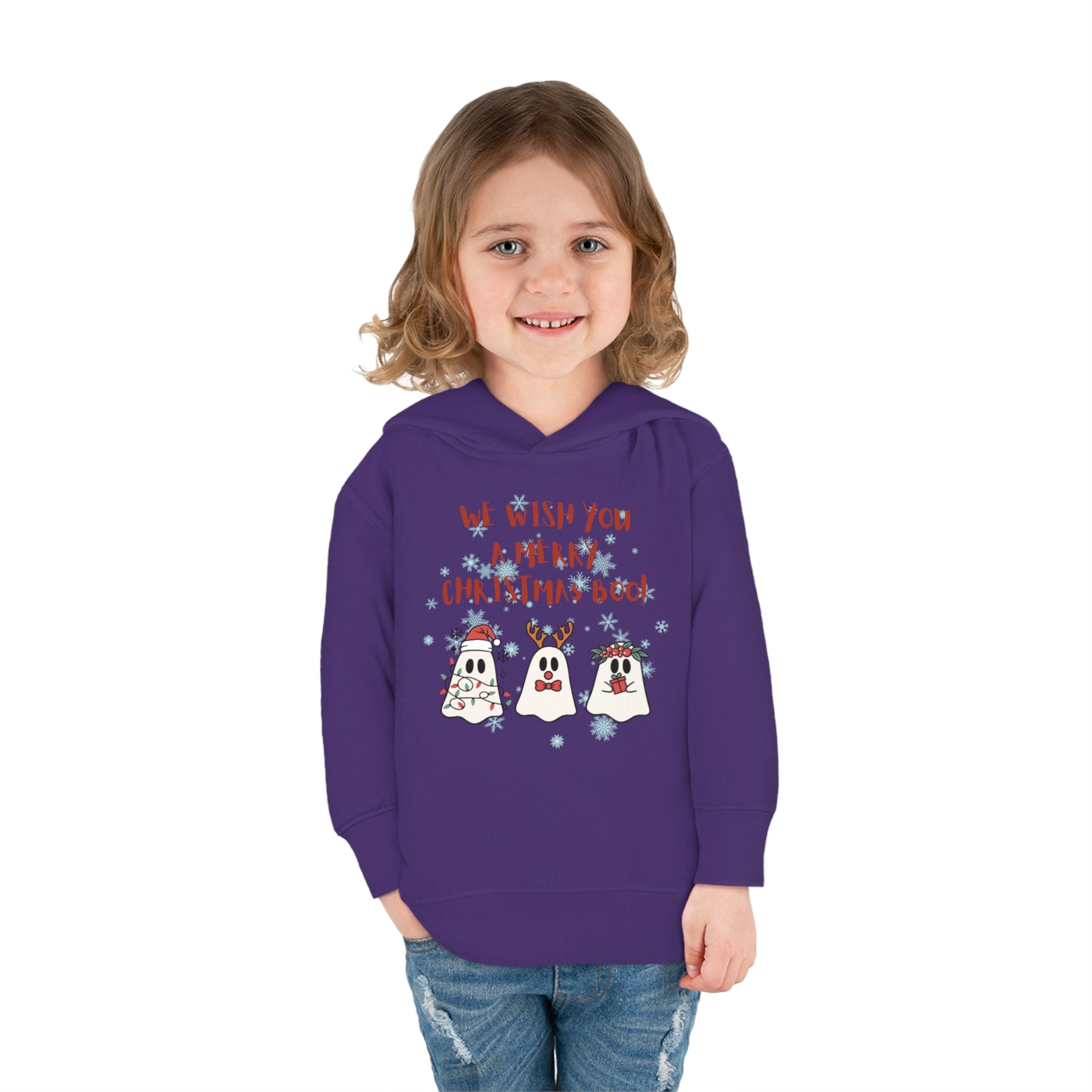 We Wish You A Merry Christmas Boo Toddler Pullover Fleece Hoodie