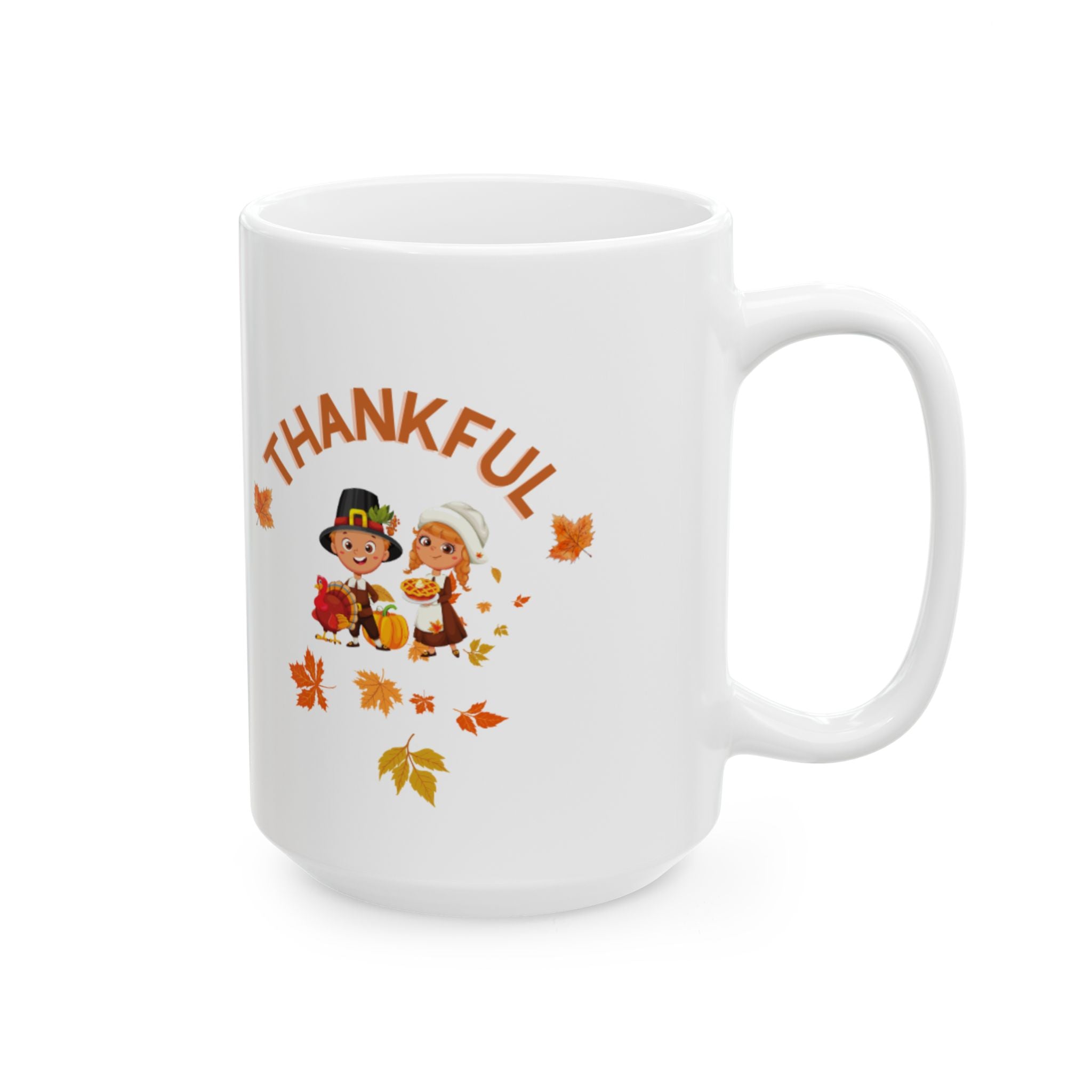 Pilgrims Turkey Day Ceramic Mug, (11oz, 15oz)