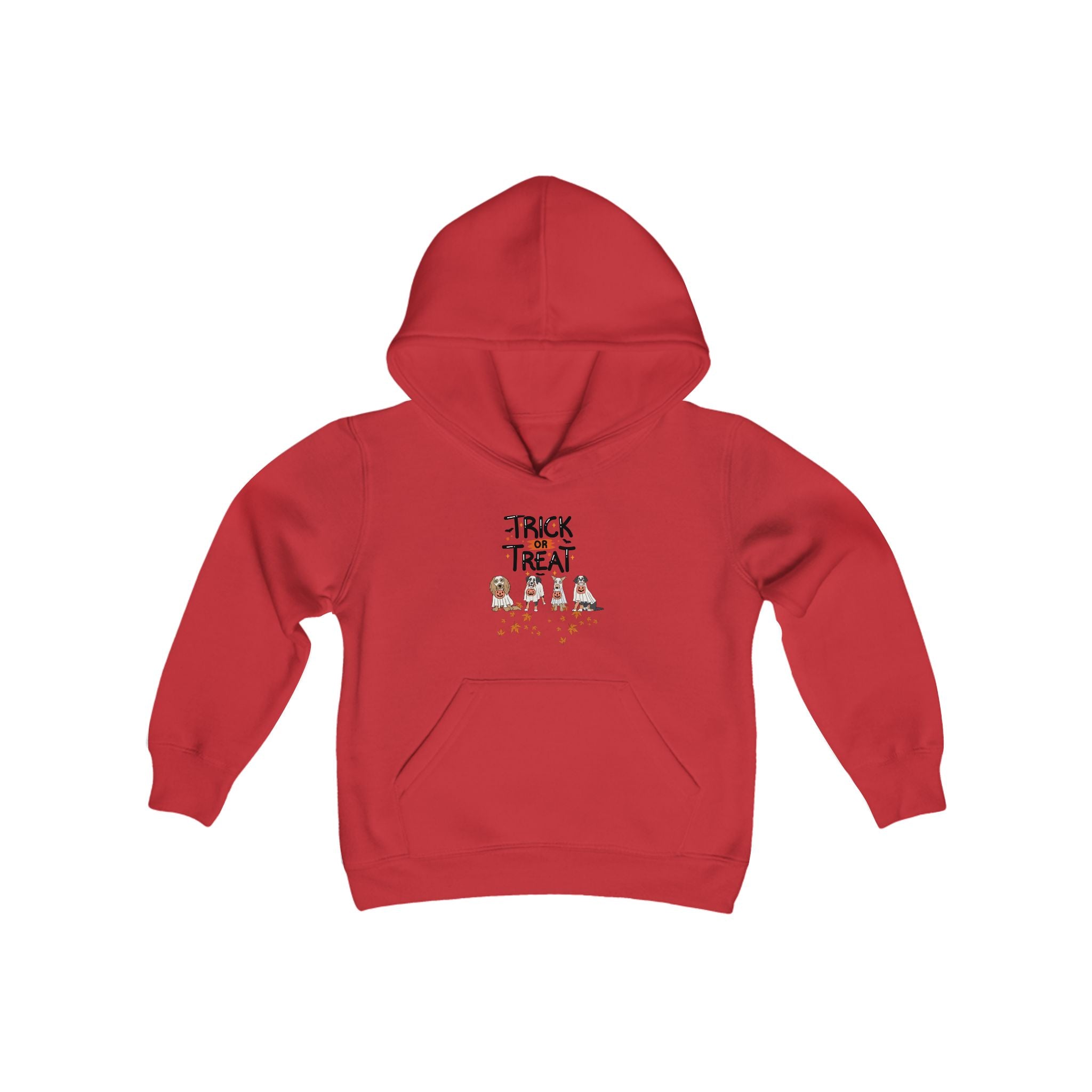 Pooch Trick or Treat Youth Heavy Blend Hooded Sweatshirt