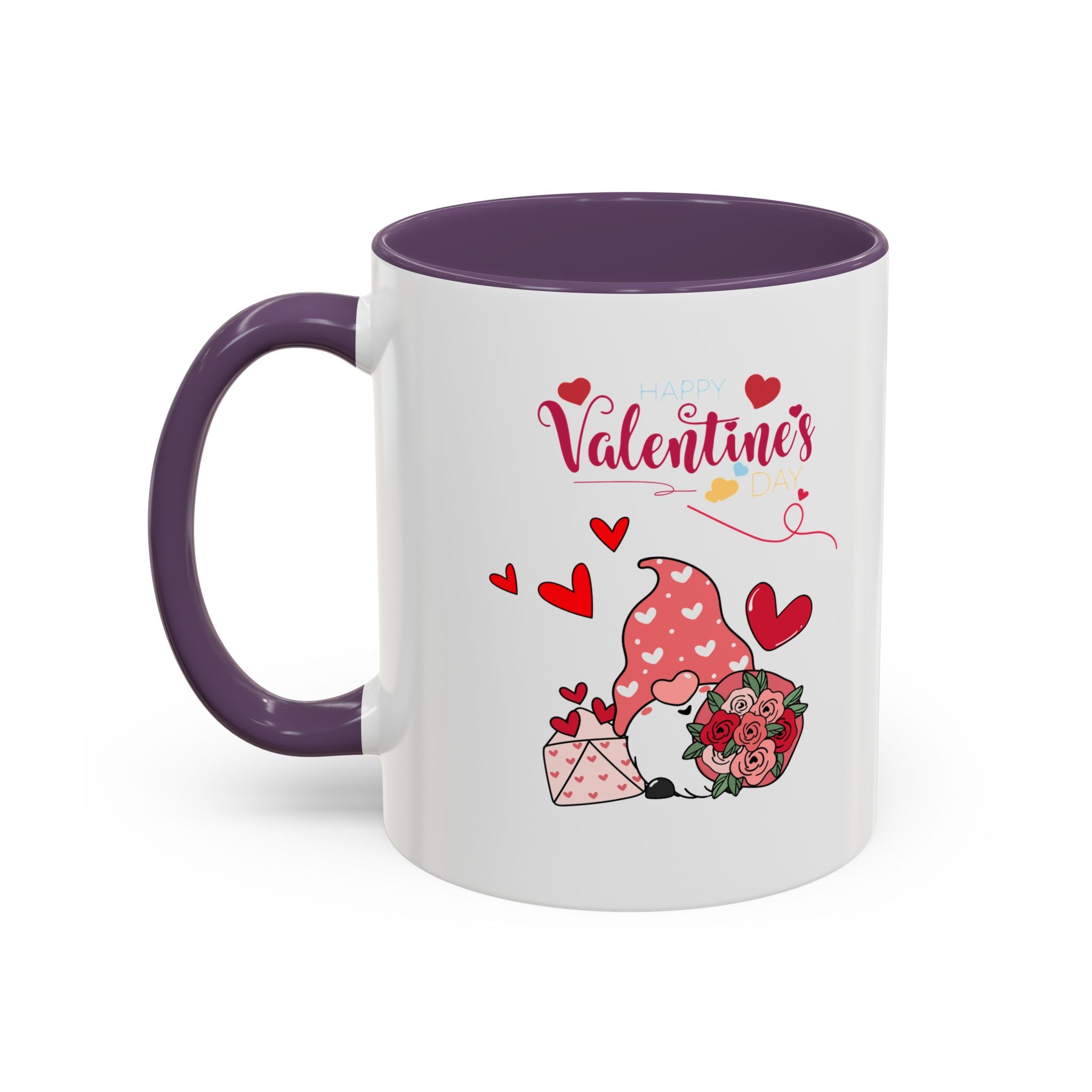 Gnome Valentine's Day Accent Coffee Mug (11, 15oz)