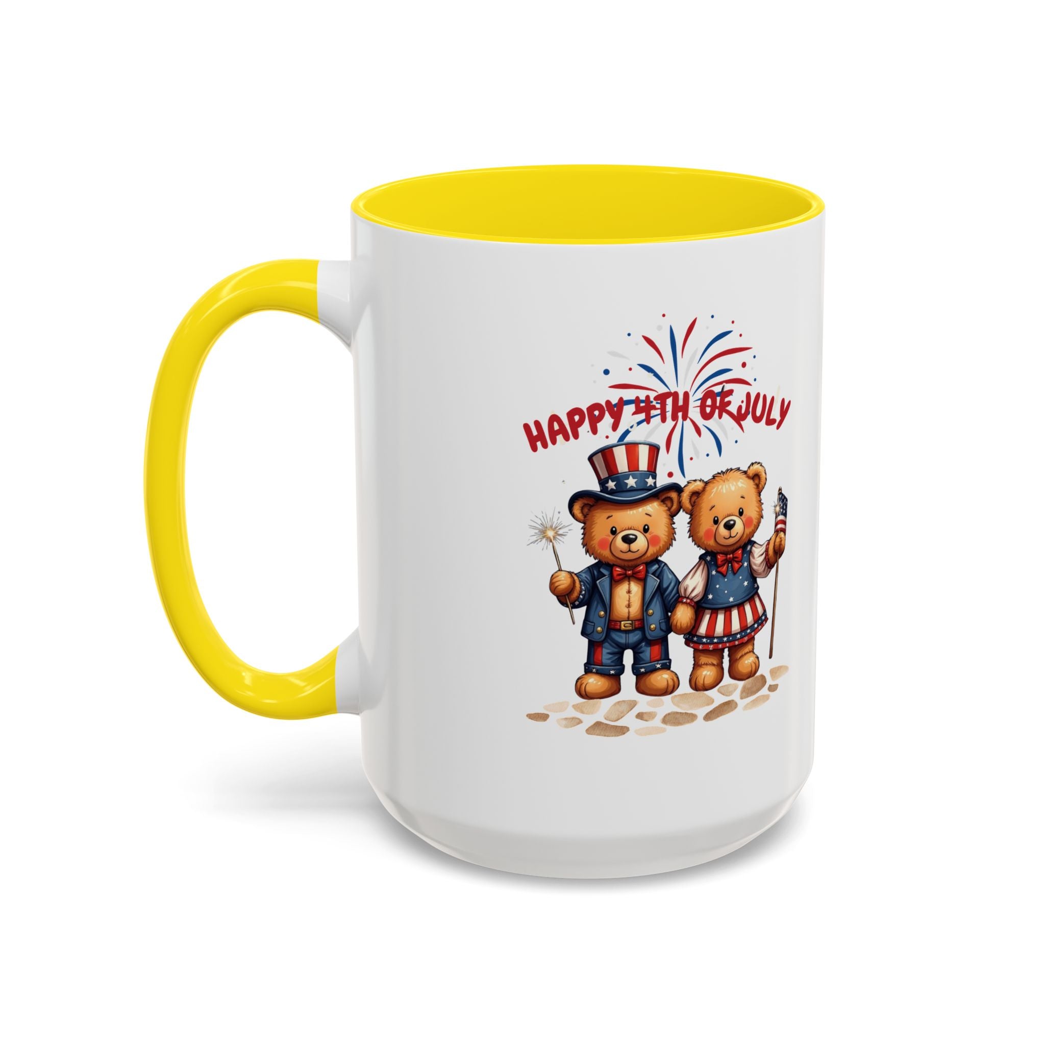 Happy 4th of July Teddy Bear Couple Coffee Mug