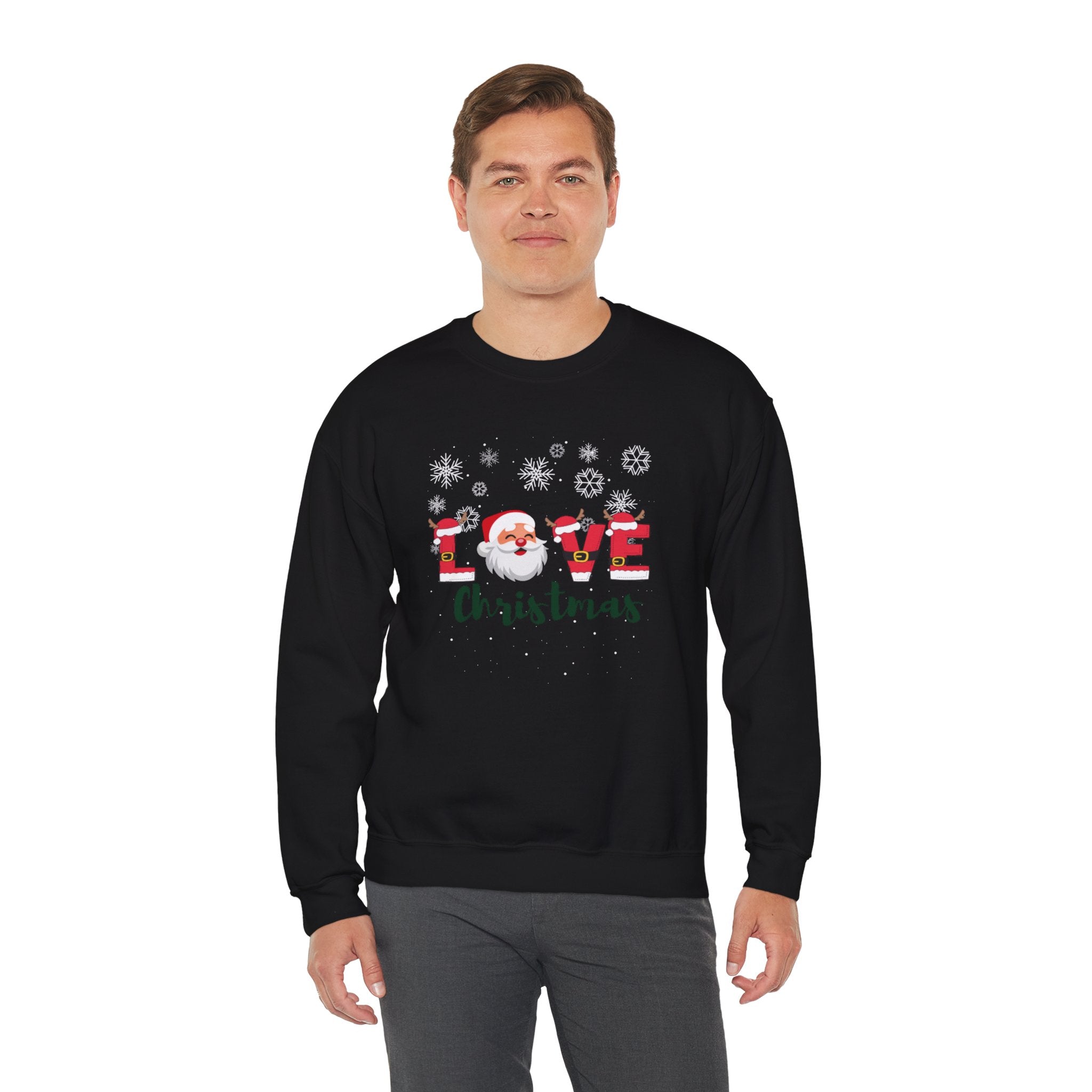 Santa Claus Loves Christmas Unisex Heavy Blend™ Crewneck Sweatshirt