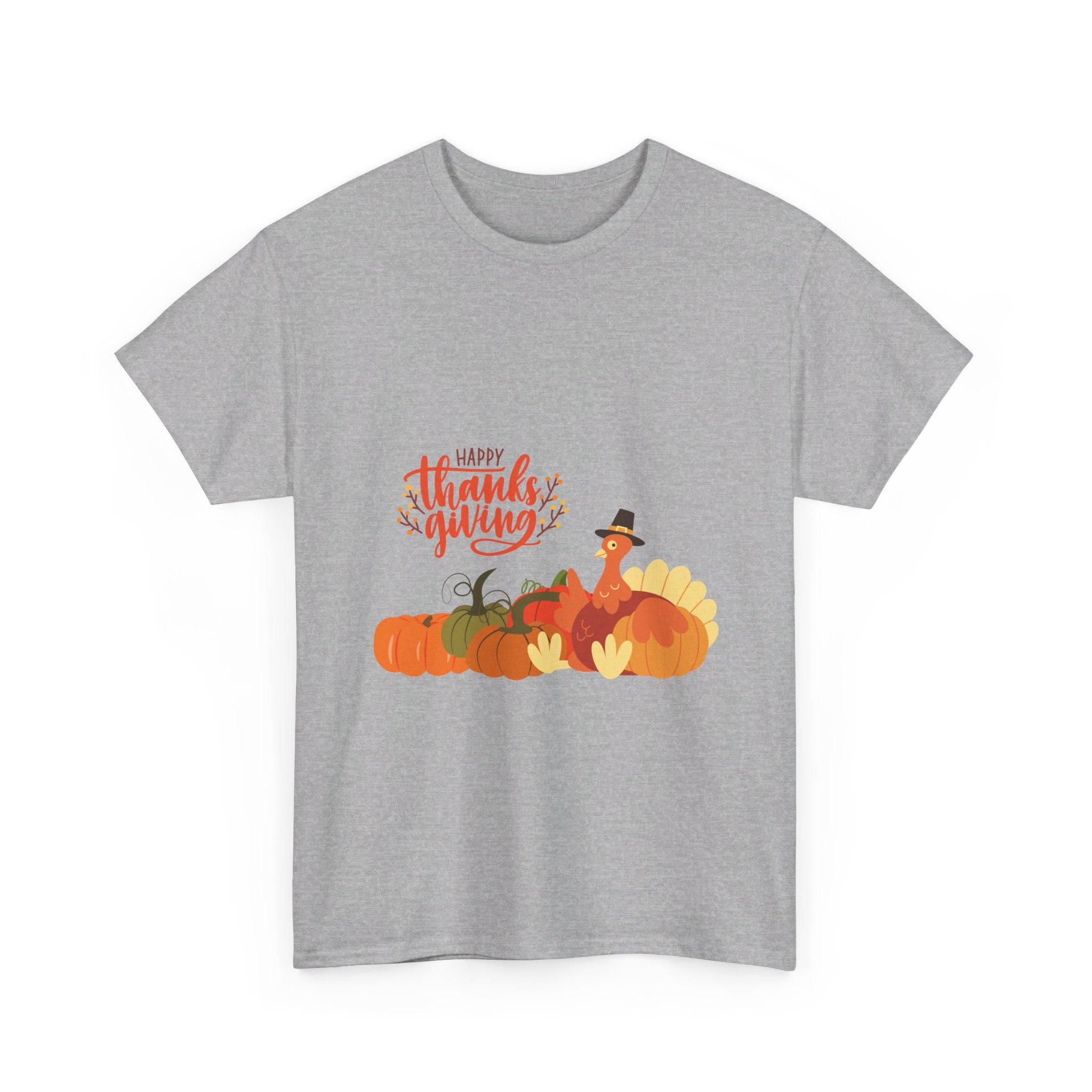 Happy Thanksgiving Turkey Unisex Heavy Cotton Tee