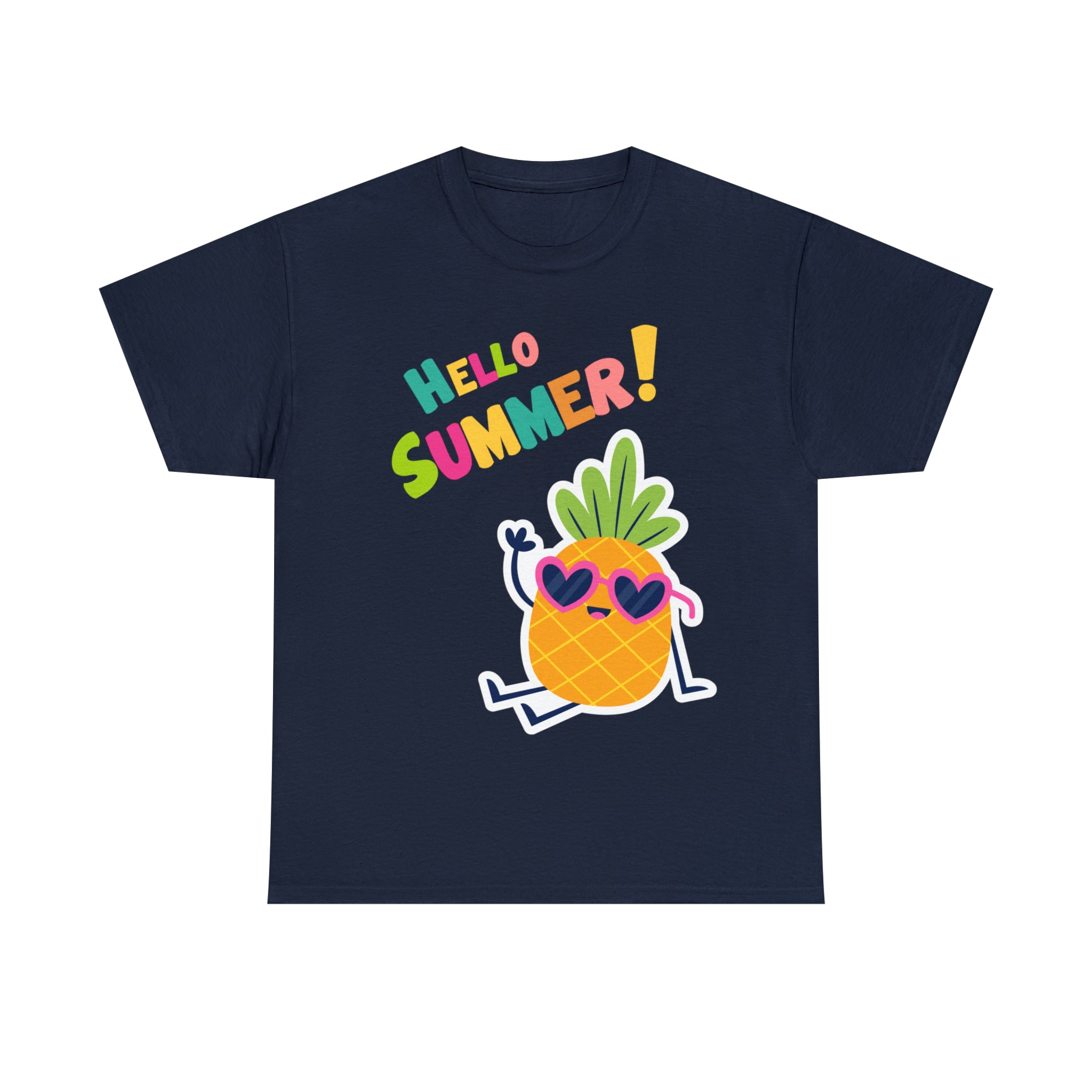 Hello Pineapple Summer Unisex Heavy Cotton Tee