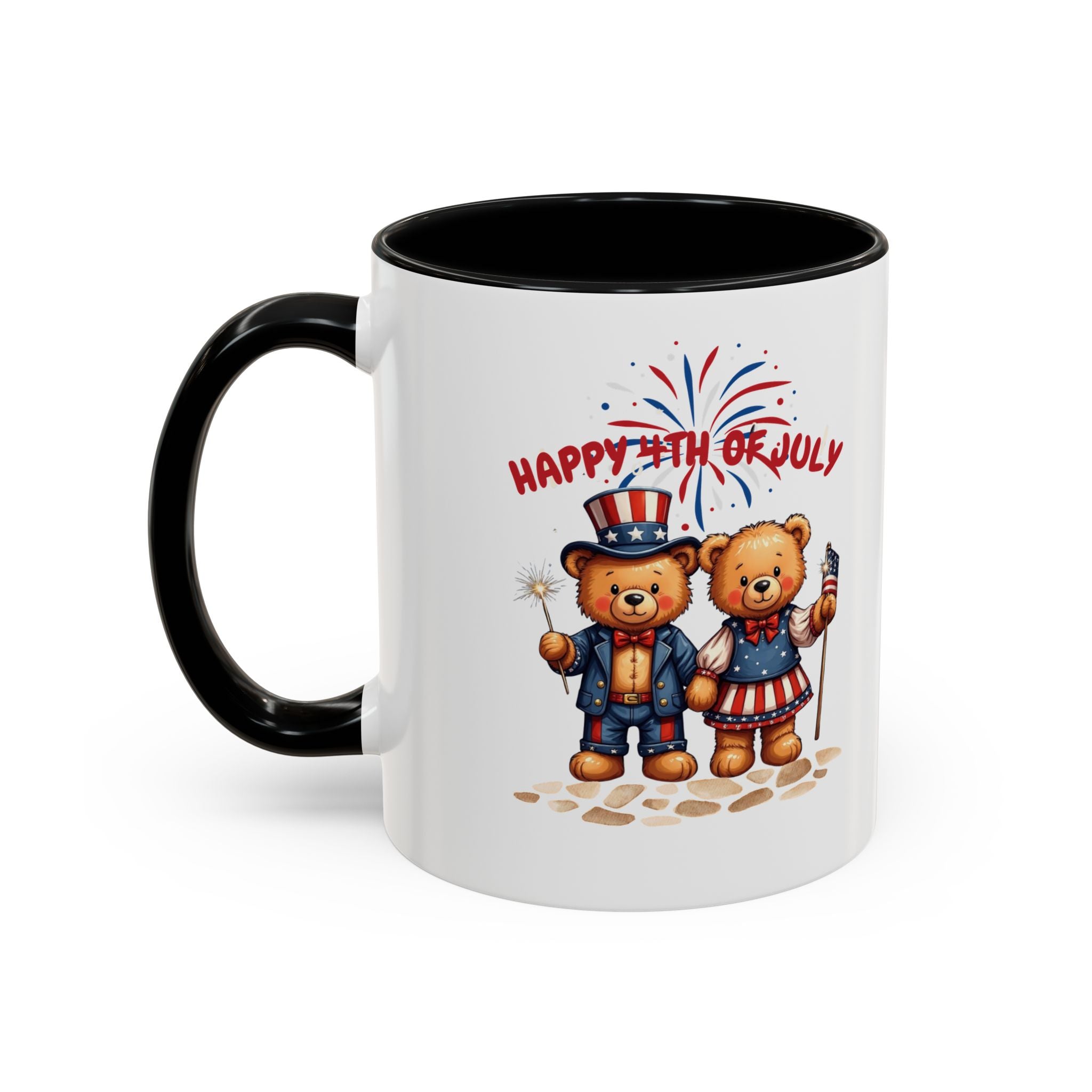 Happy 4th of July Teddy Bear Couple Coffee Mug