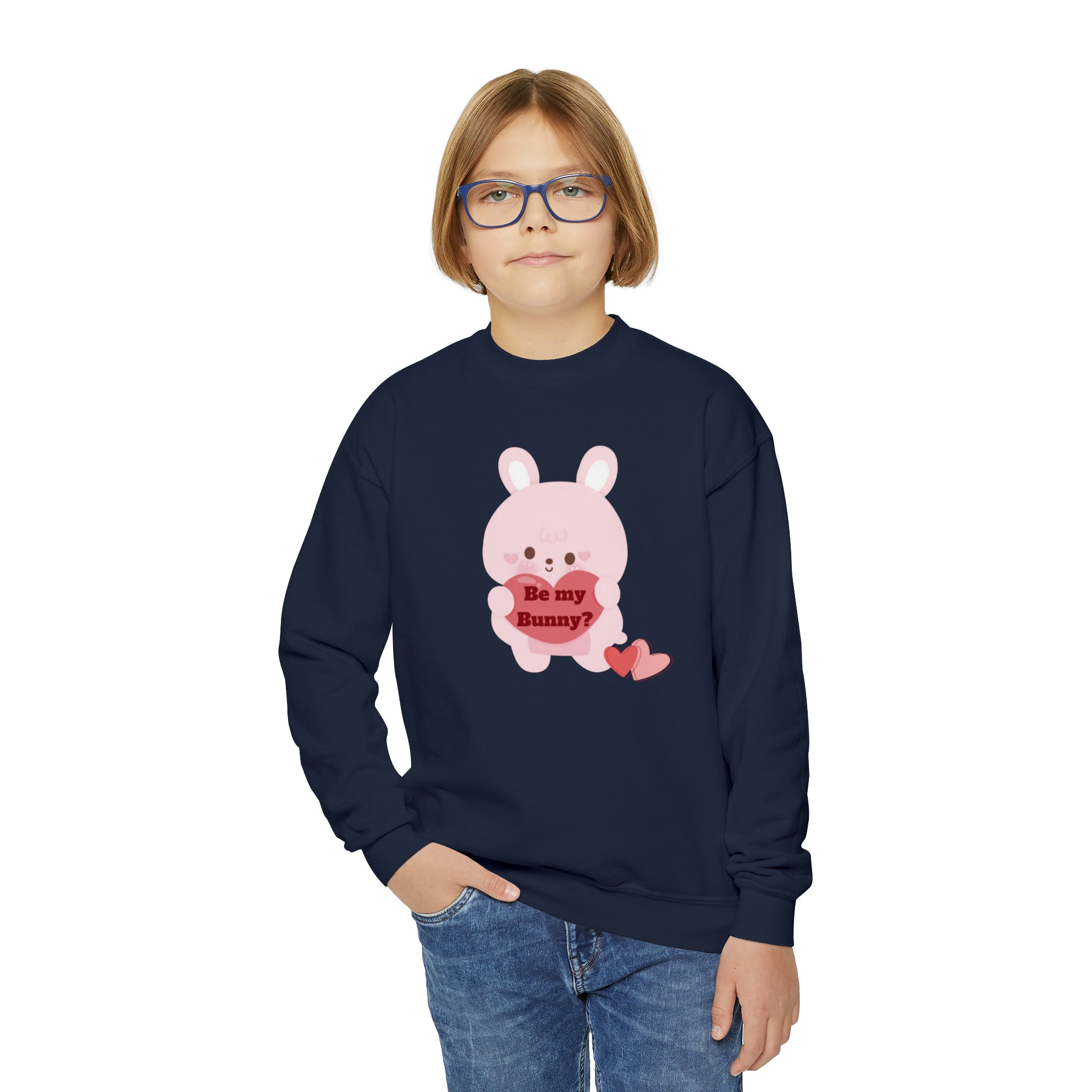 V-Day Bunny Youth Crewneck Sweatshirt