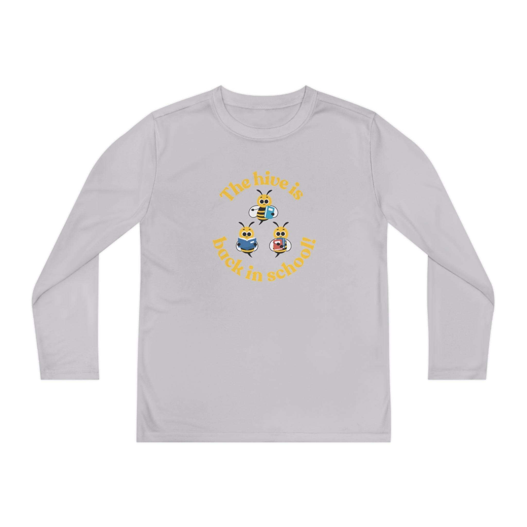 The Hive Is Back In School Youth Long Sleeve Competitor Tee